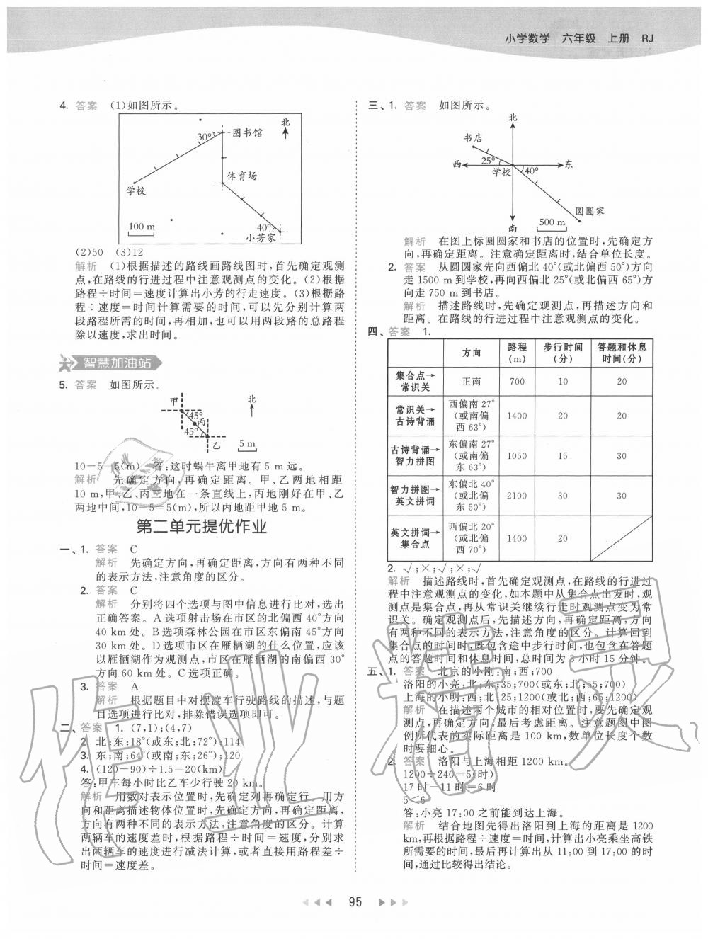 2020年53天天练小学数学六年级上册人教版 参考答案第11页