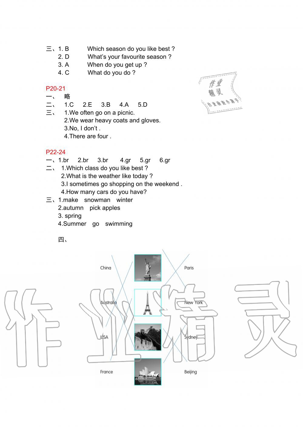 2020年暑假作業(yè)安徽少年兒童出版社五年級(jí)英語人教版 參考答案第3頁(yè)