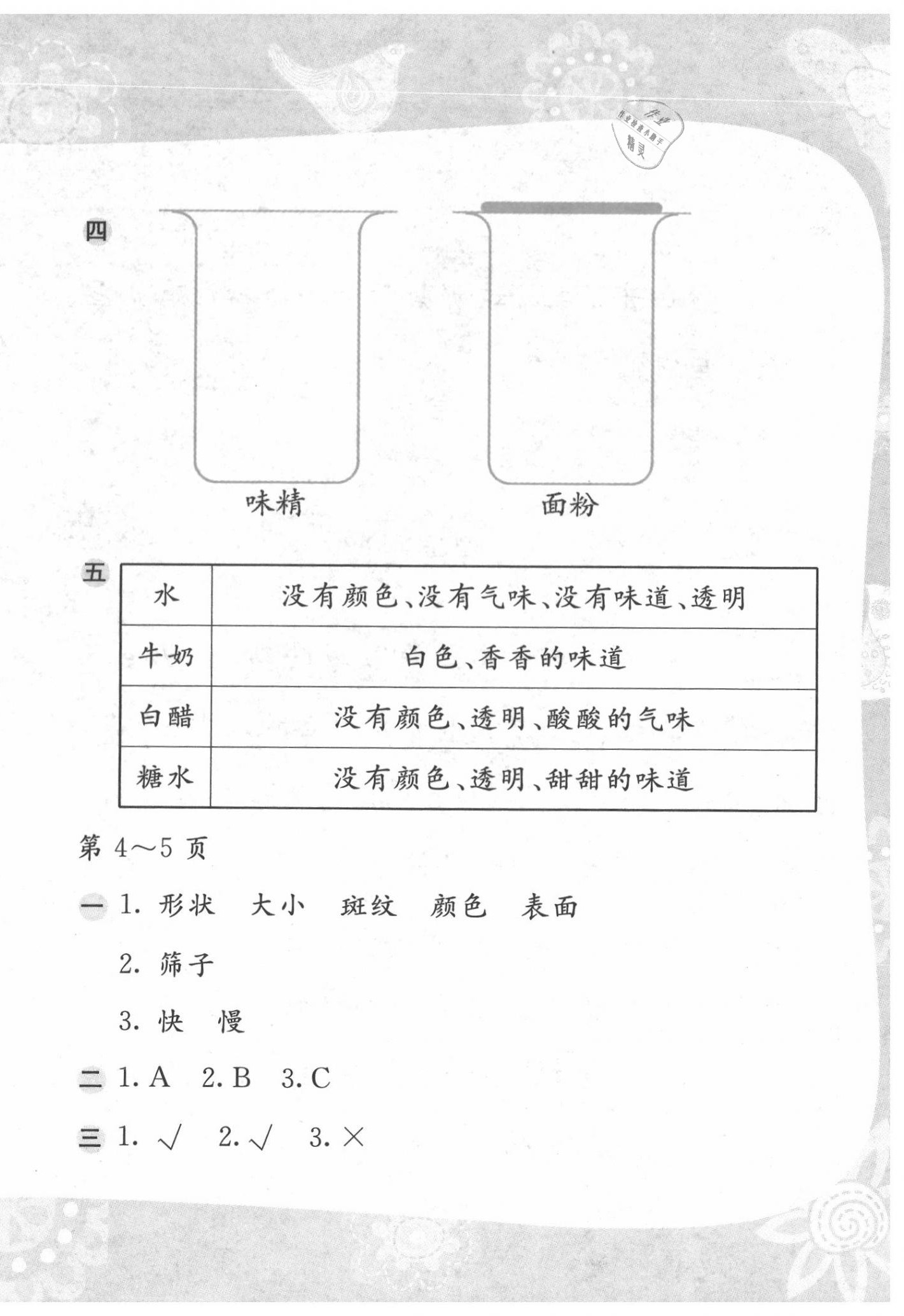 2020年暑假作業(yè)一年級(jí)科學(xué)蘇教版安徽少年兒童出版社 參考答案第2頁