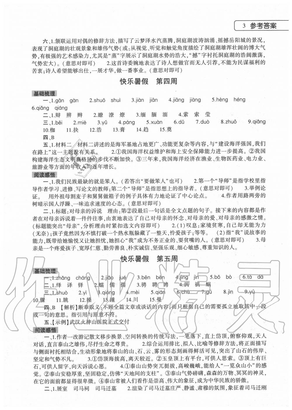 2020年暑假作业本八年级合订本大象出版社 第3页