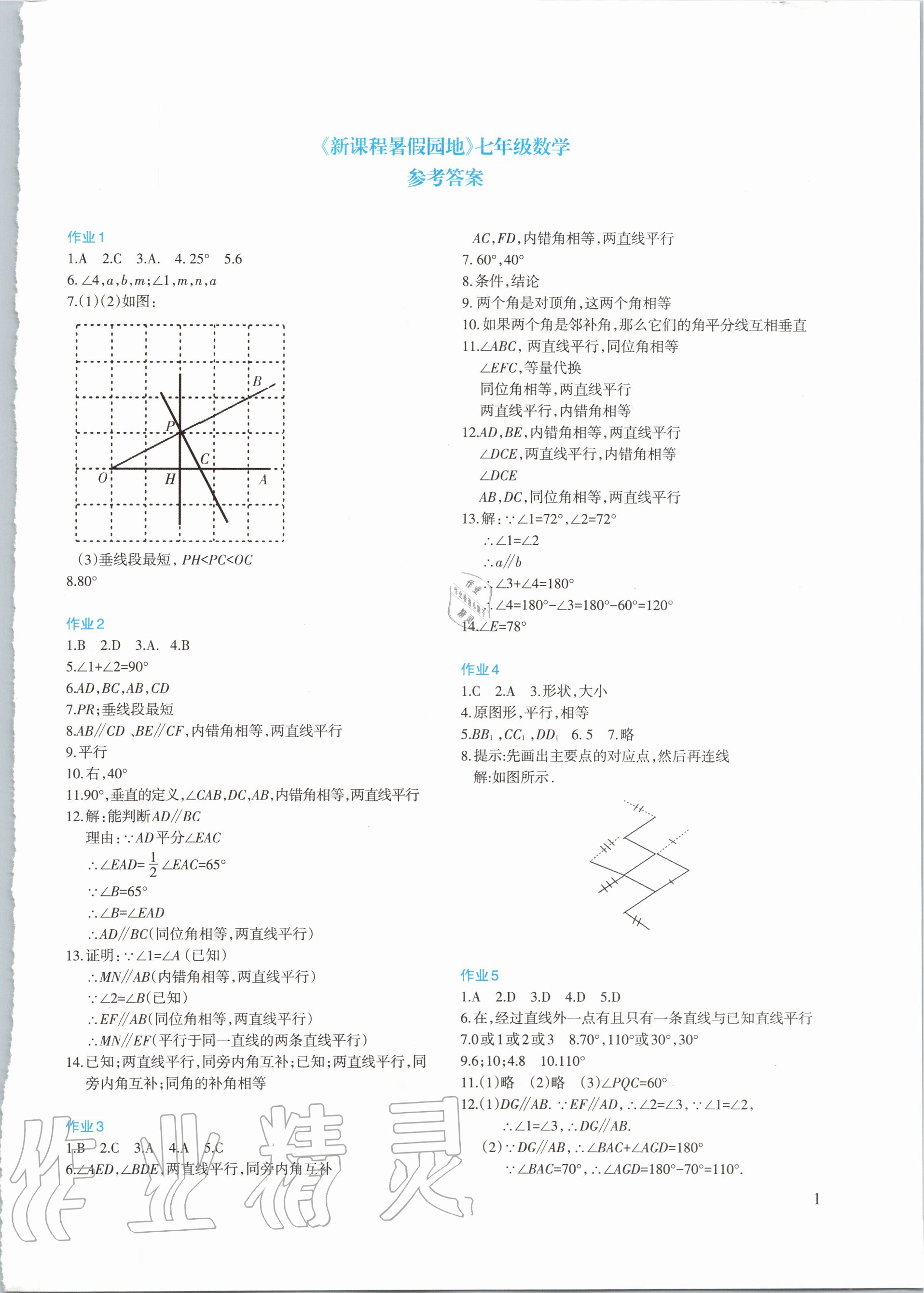 2020年新課程暑假園地七年級(jí)數(shù)學(xué) 第1頁