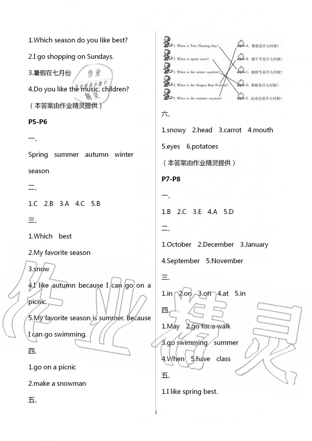 2020年假期樂園暑假五年級(jí)英語人教PEP版北京教育出版社 第2頁