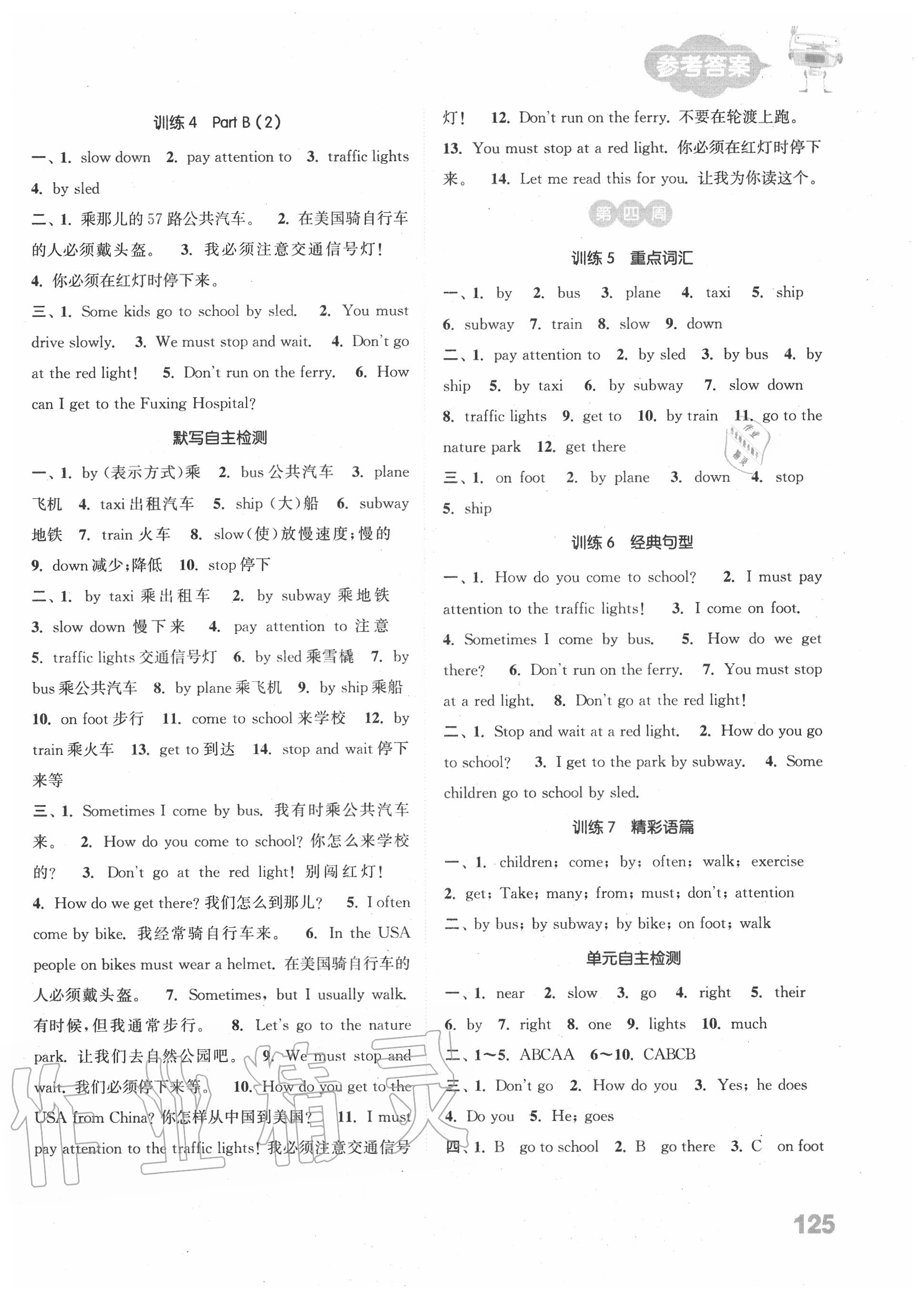 2020年小學(xué)英語(yǔ)默寫(xiě)能手六年級(jí)上冊(cè)人教PEP版 參考答案第3頁(yè)