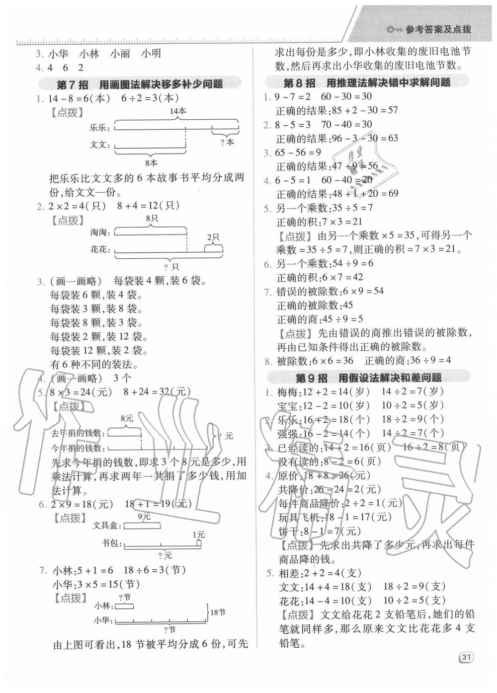 2020年综合应用创新题典中点二年级数学上册苏教版 参考答案第3页