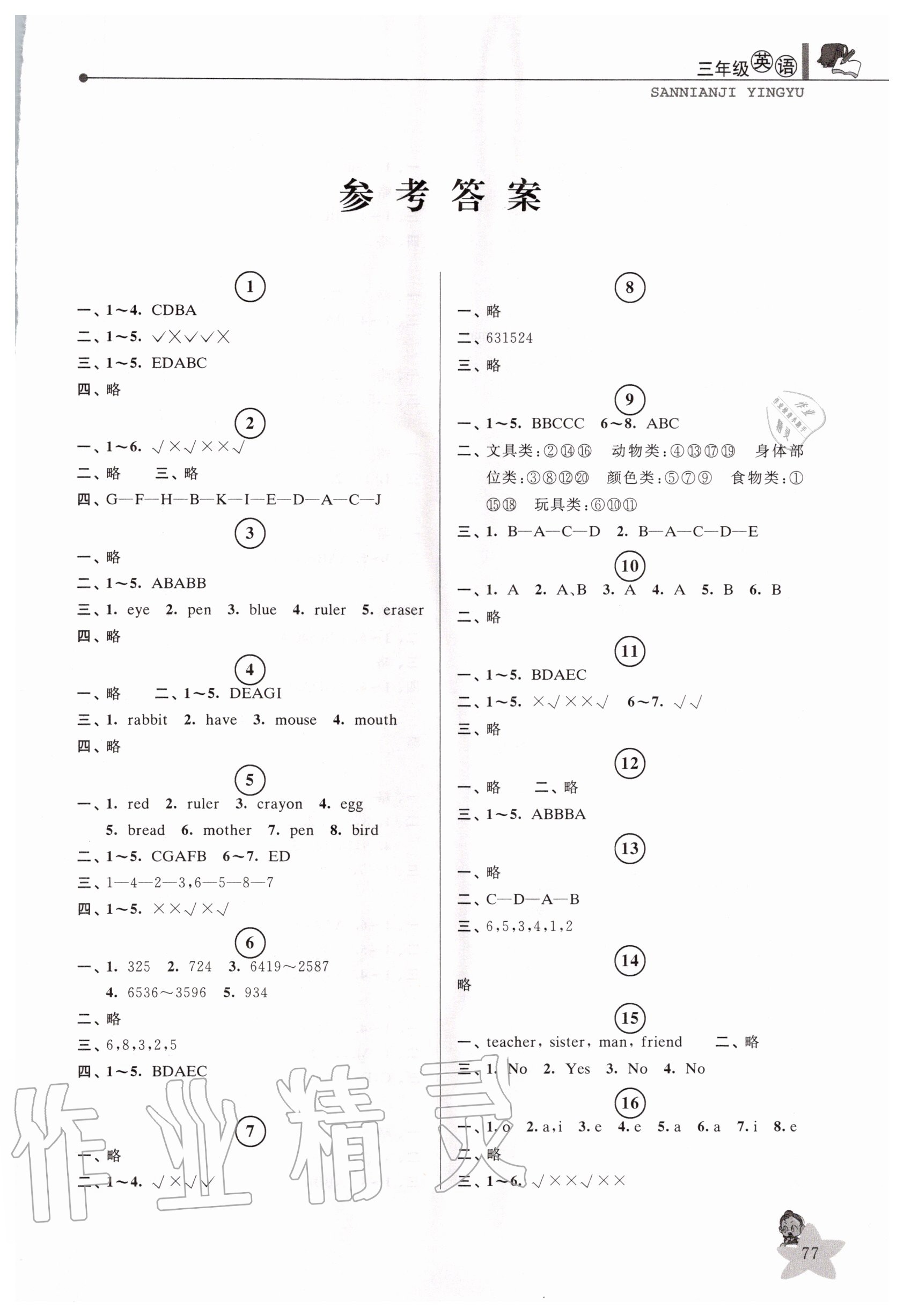 2020年藍天教育暑假優(yōu)化學(xué)習(xí)三年級英語人教版中國和平出版社 第1頁