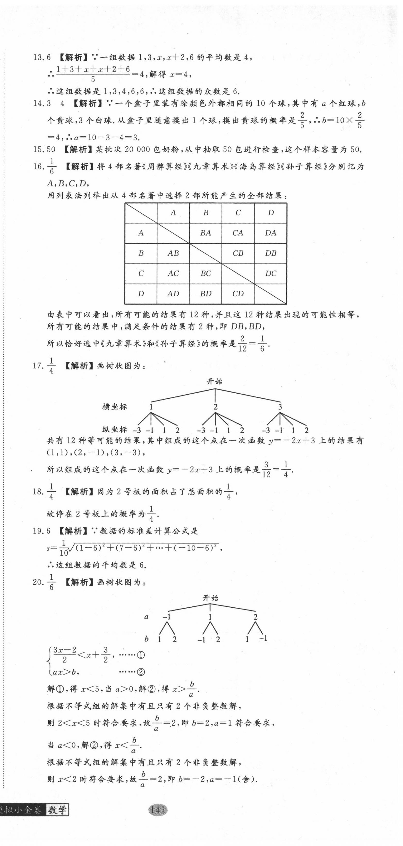 2020年中考復(fù)習(xí)模擬小金卷數(shù)學(xué) 第15頁