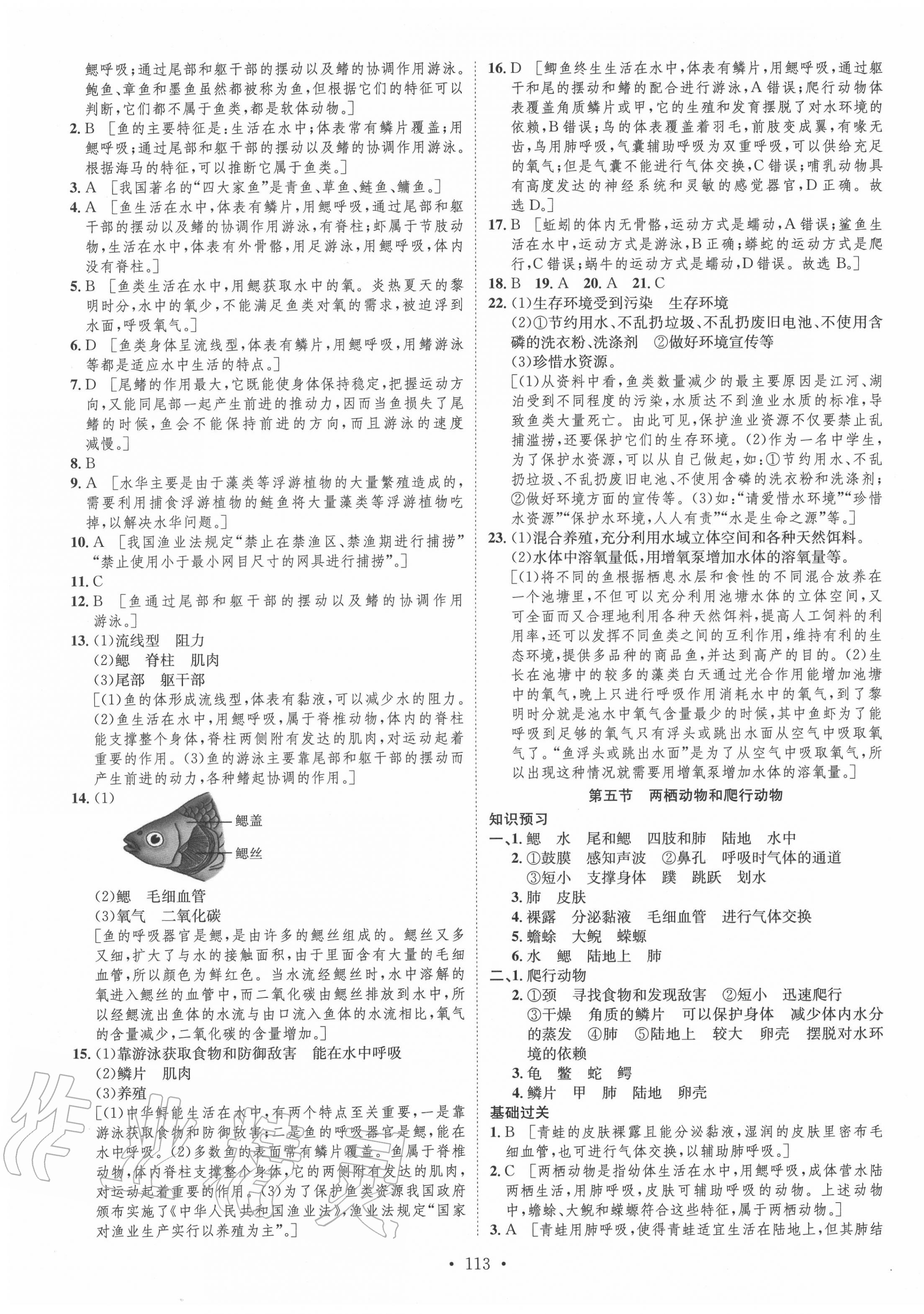 2020年思路教练同步课时作业八年级生物上册人教版 第5页