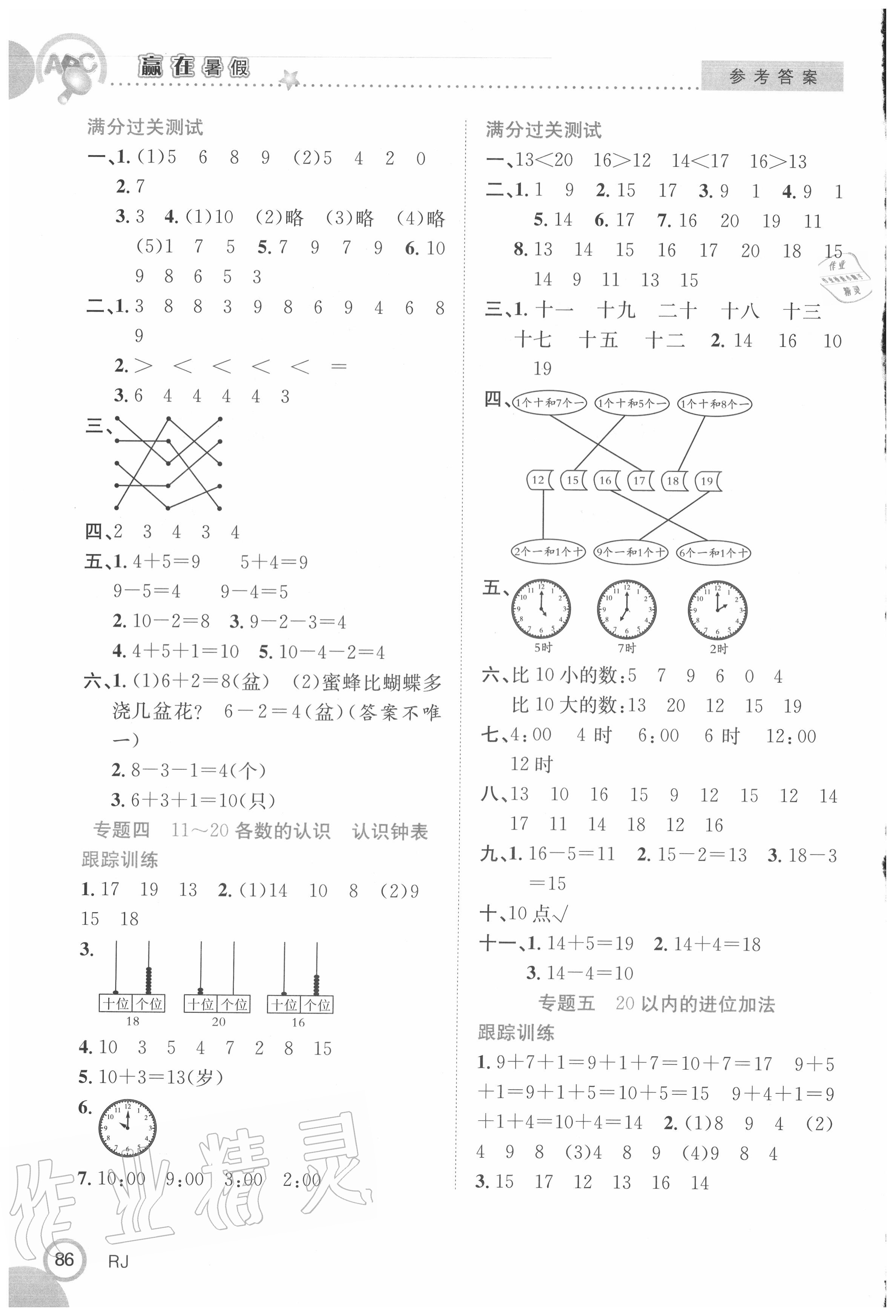 2020年贏在暑假銜接教材一升二年級數(shù)學合肥工業(yè)大學出版社人教版 第2頁