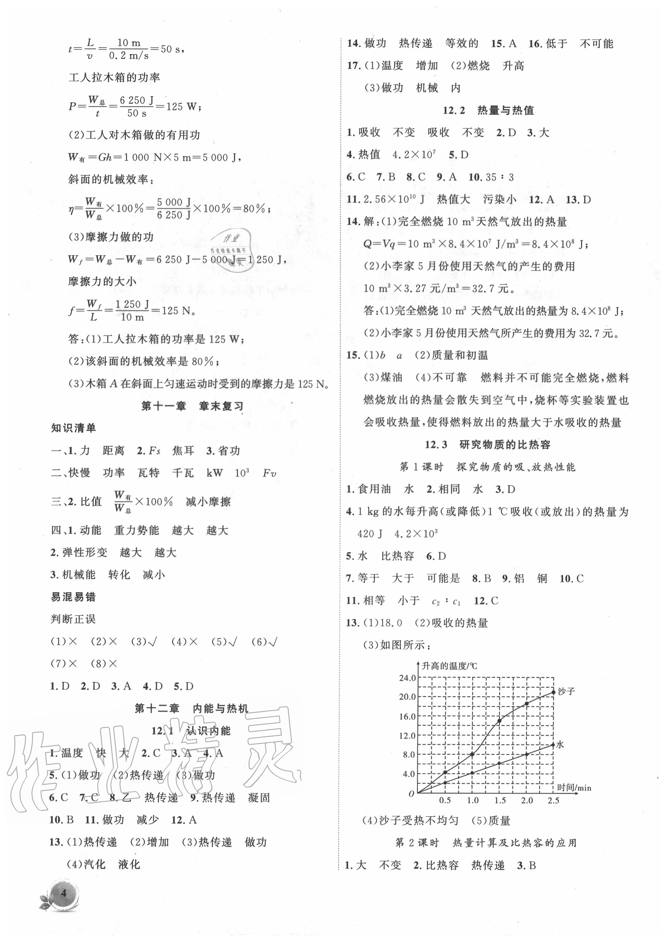 2020年創(chuàng)新課堂創(chuàng)新作業(yè)本九年級物理上冊滬粵版 第4頁