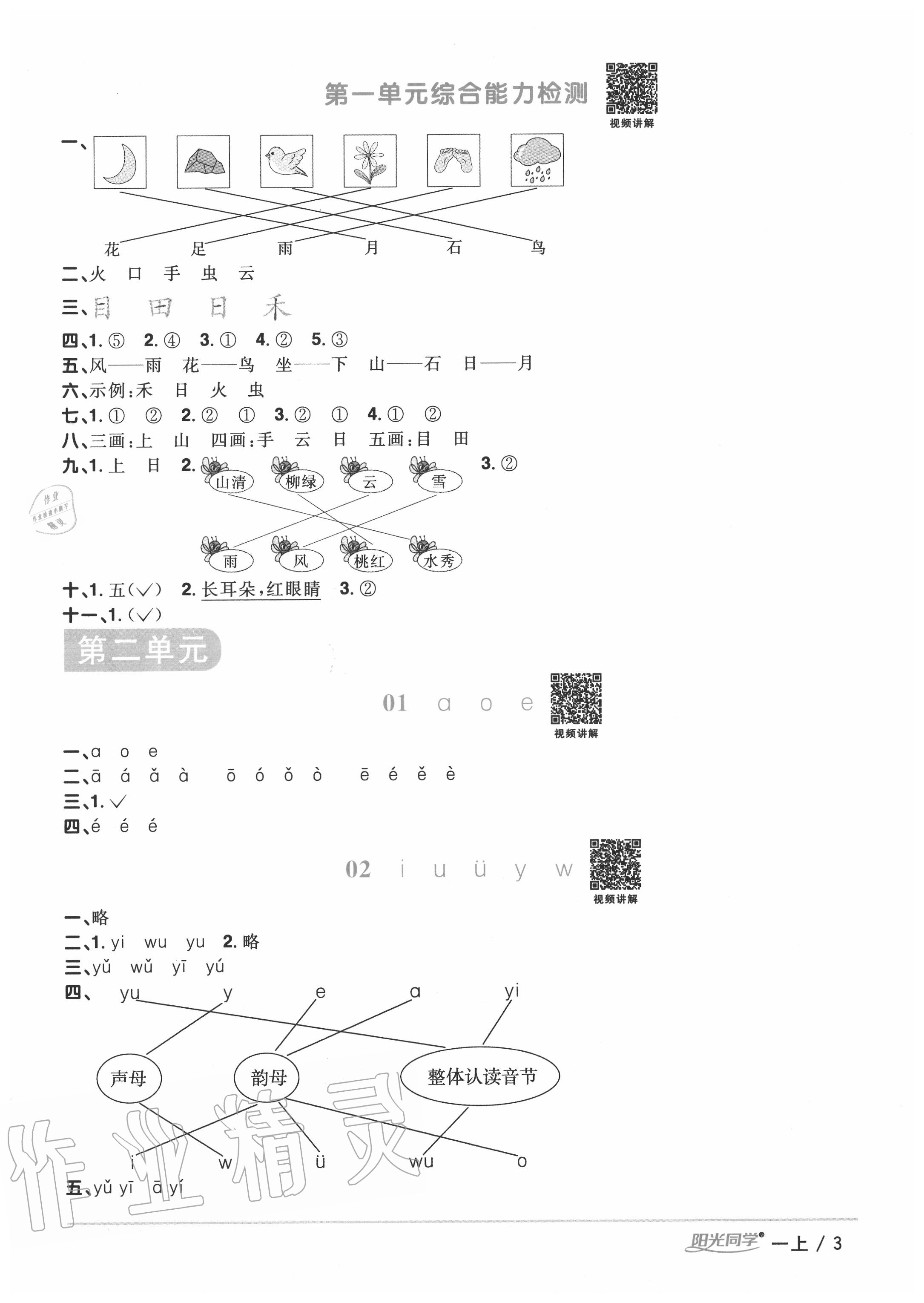 2020年陽光同學課時優(yōu)化作業(yè)一年級語文上冊人教版 第3頁