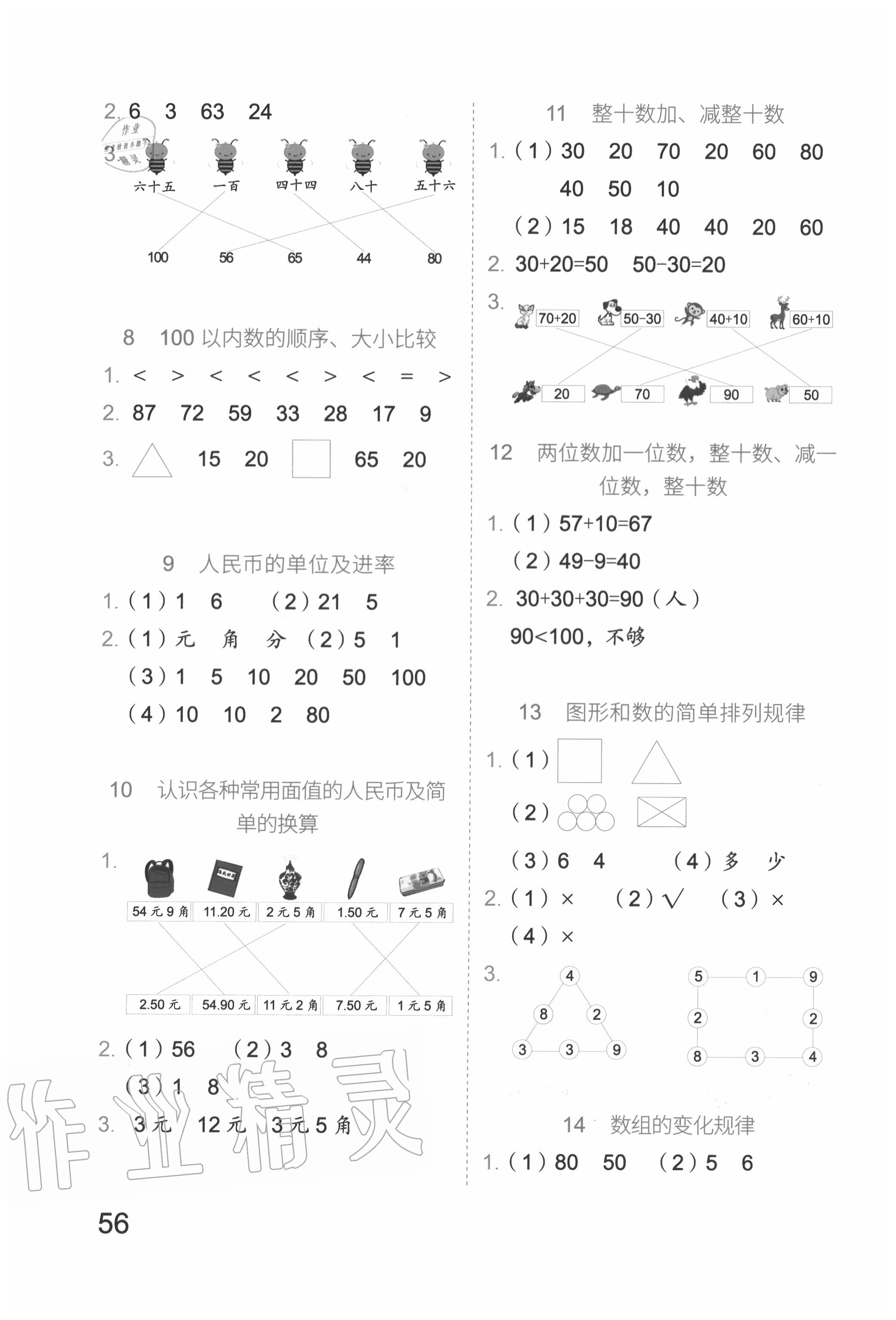 2020年新思維假期作業(yè)暑假一年級數(shù)學(xué)人教版吉林大學(xué)出版社 第2頁