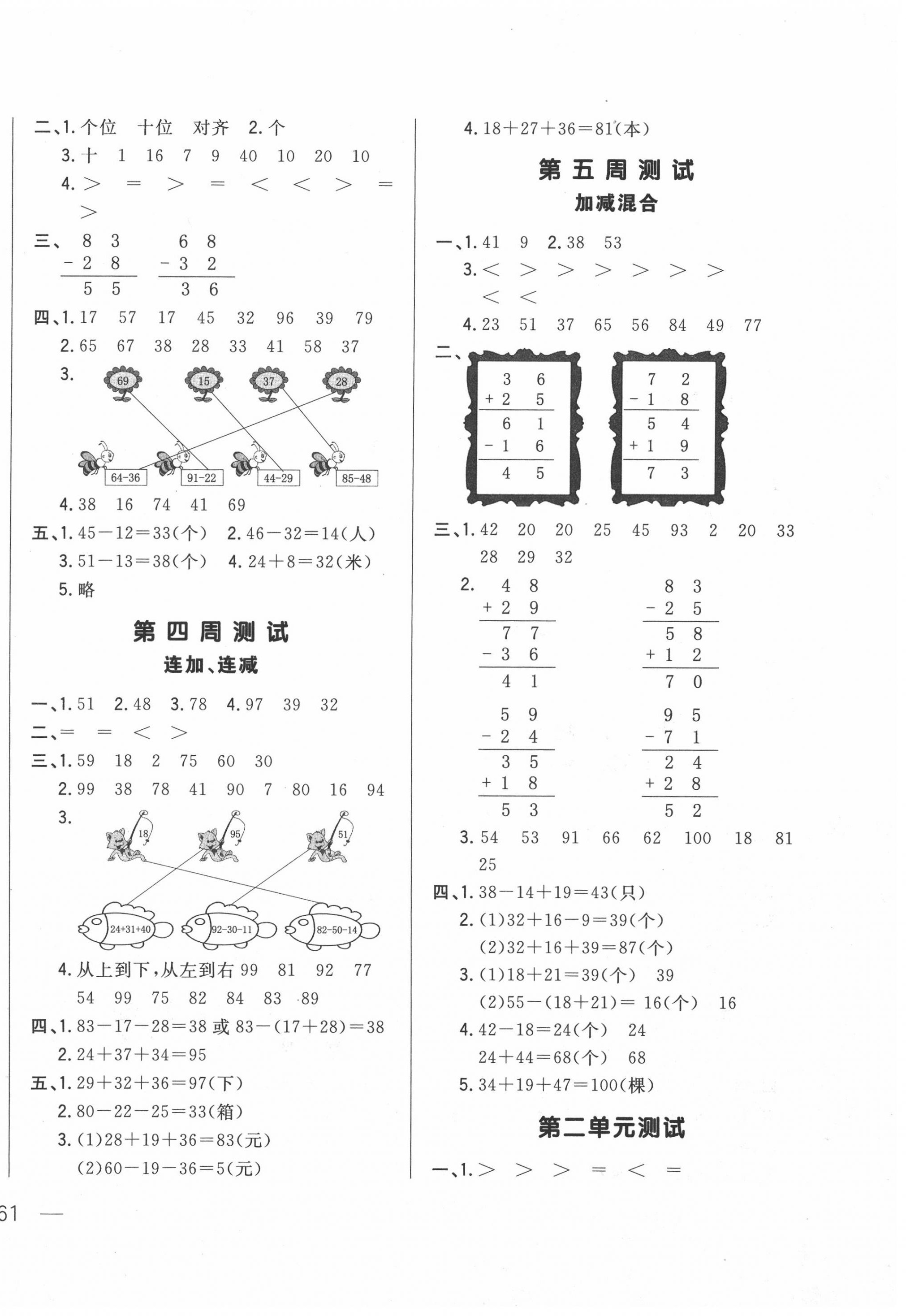 2020年悦然好学生周周测二年级数学上册人教版 第2页