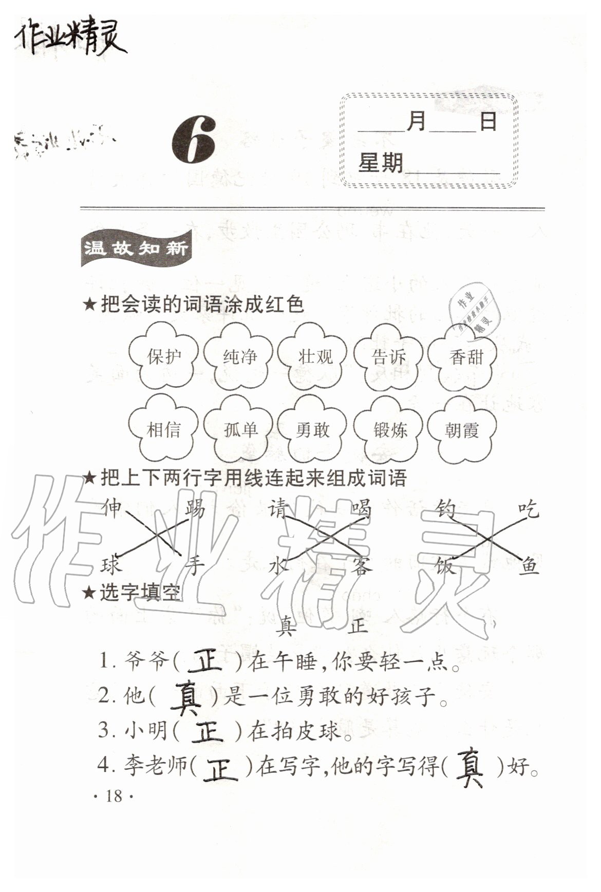 2020年假期學(xué)習(xí)樂園暑假一年級(jí)語文 參考答案第17頁