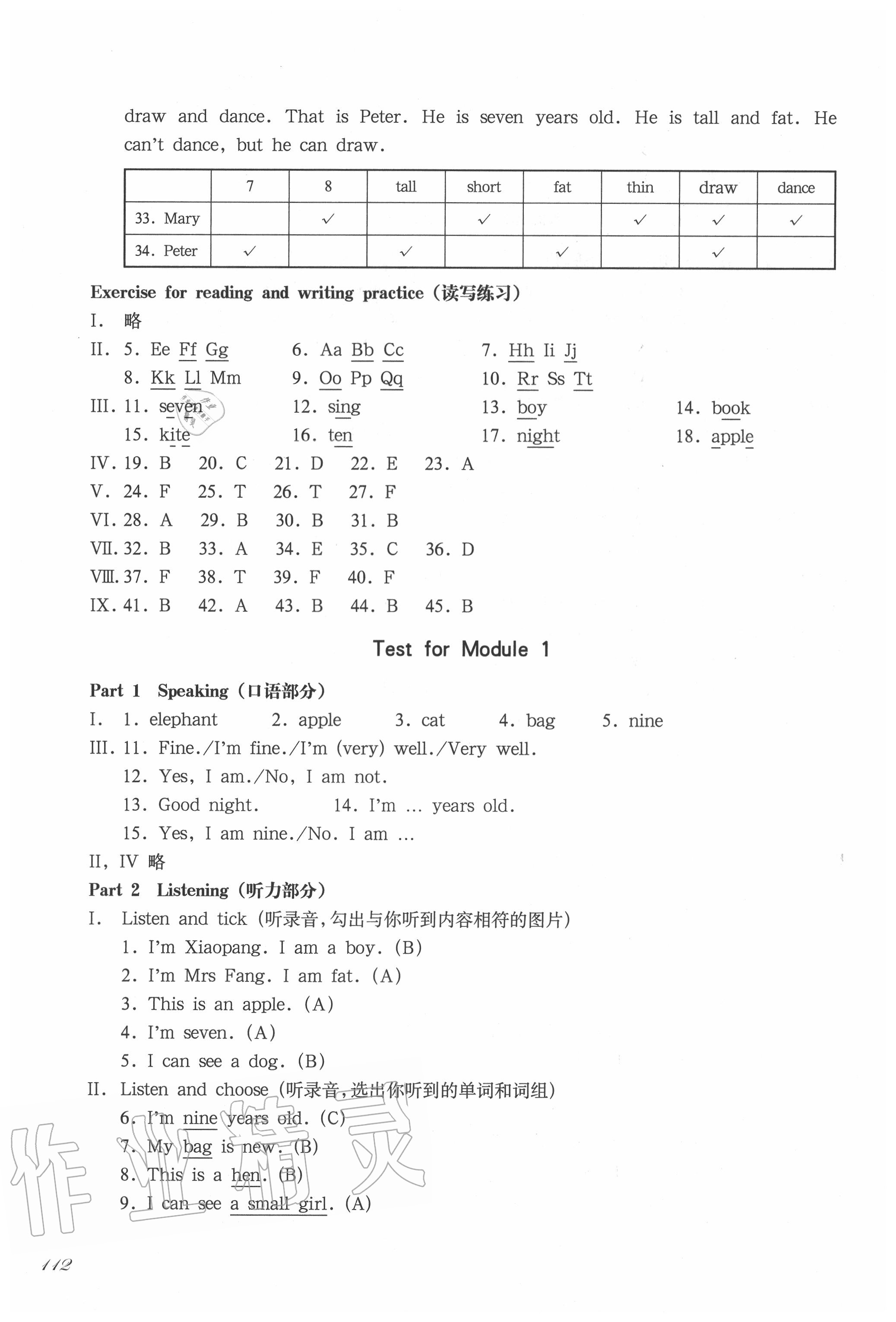 2020年華東師大版一課一練二年級(jí)英語第一學(xué)期滬教牛津版 參考答案第5頁