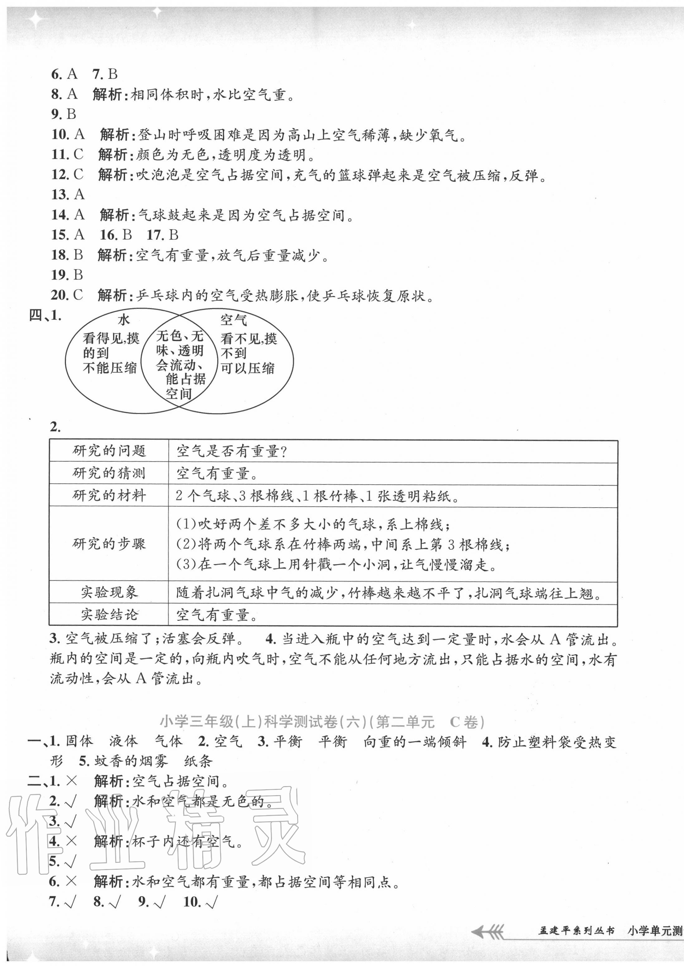 2020年孟建平小學(xué)單元測(cè)試三年級(jí)科學(xué)上冊(cè)教科版 第5頁(yè)