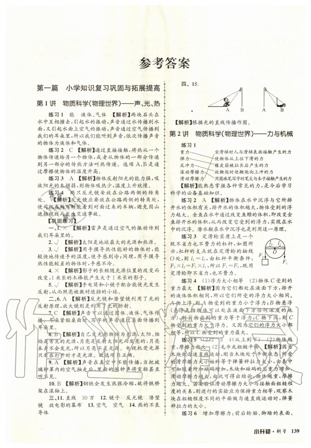 2020年孟建平暑假培訓(xùn)教材小升初科學(xué)教科版浙江工商大學(xué)出版社 第1頁(yè)