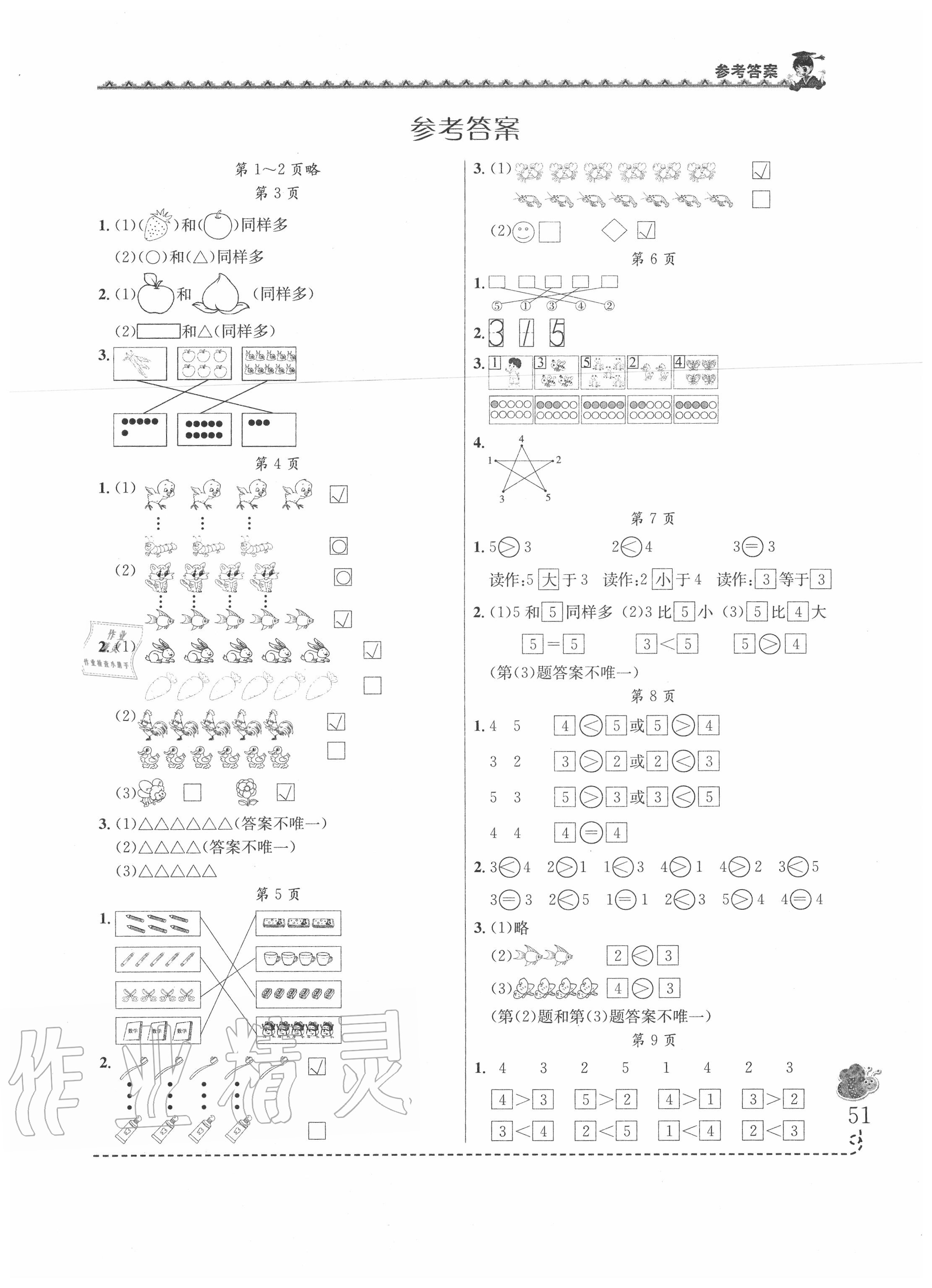 2020年黃岡小狀元同步計(jì)算天天練一年級上冊人教版 第1頁