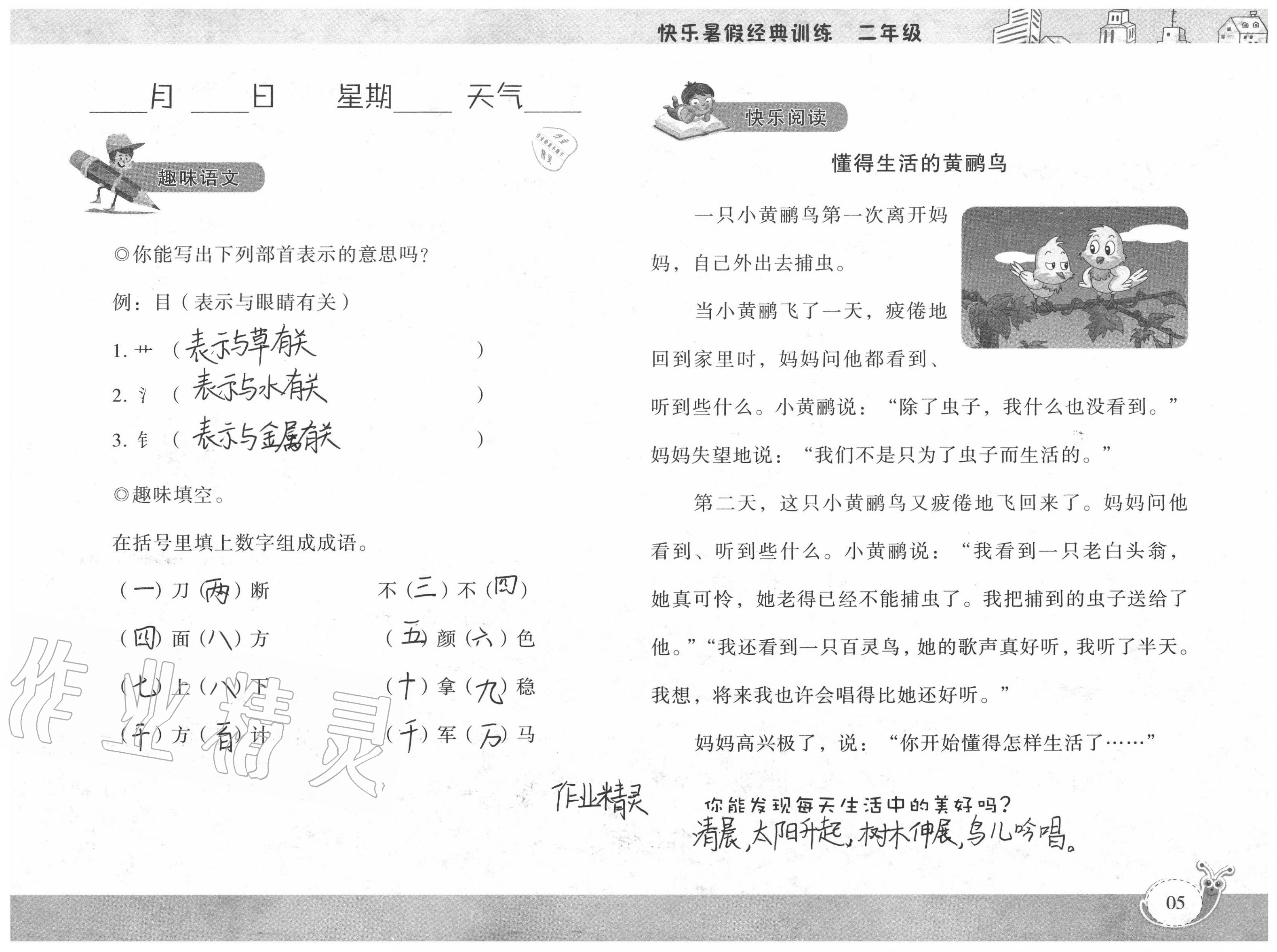 2020年快樂暑假經典訓練二年級 參考答案第5頁