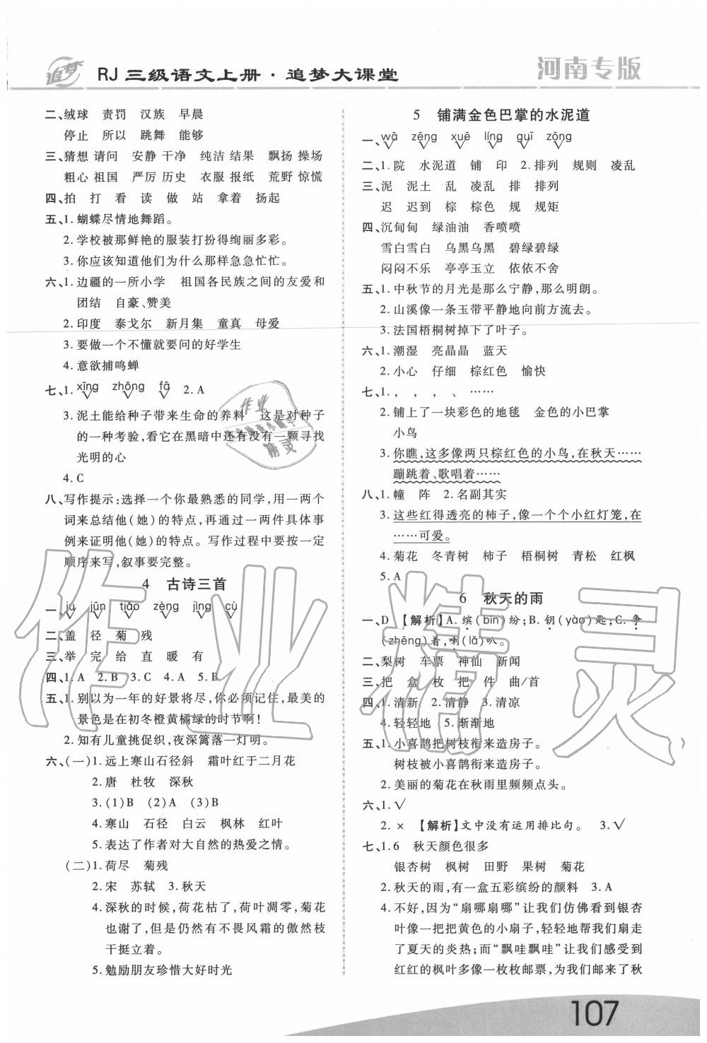 2020年追夢之旅大課堂三年級(jí)語文上冊人教版河南專版 第3頁