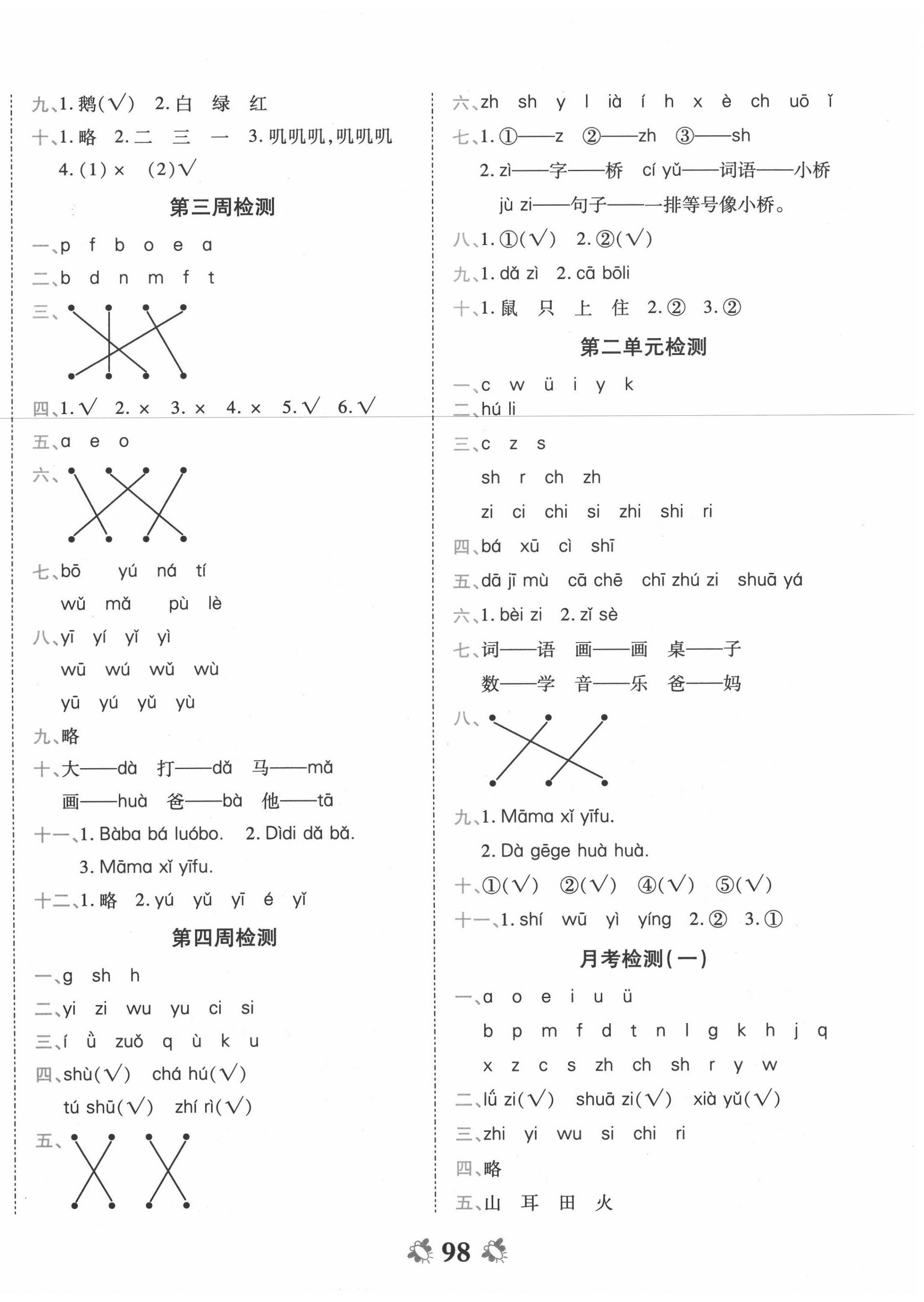 2020年全能练考卷一年级语文上册人教版 第2页