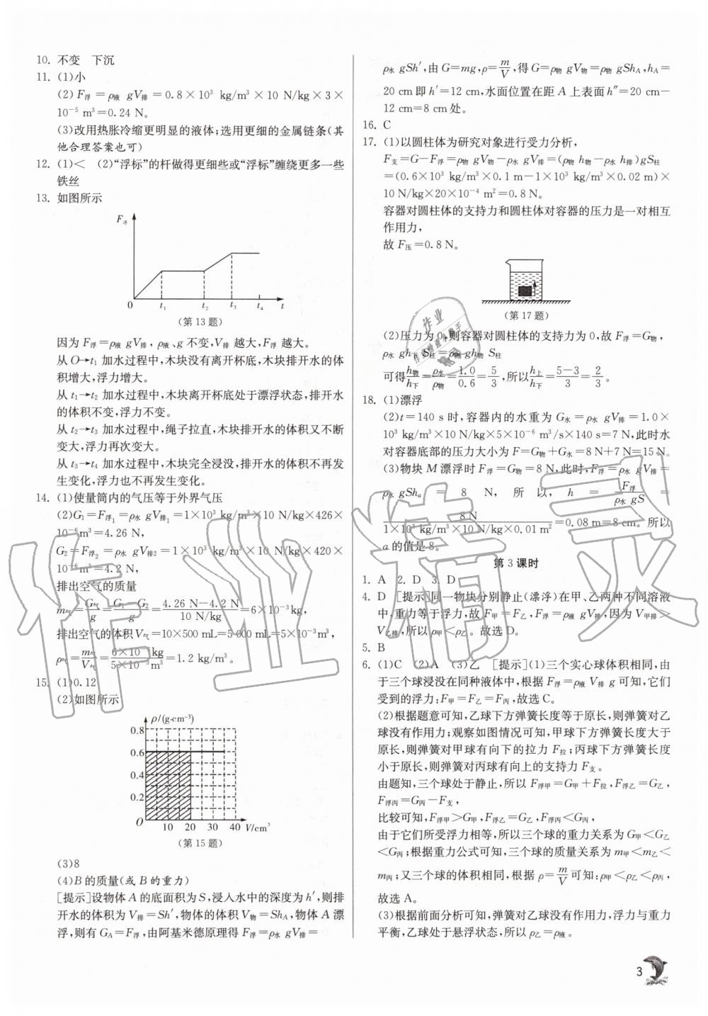 2020年實(shí)驗(yàn)班提優(yōu)訓(xùn)練八年級(jí)科學(xué)上冊(cè)浙教版 參考答案第3頁