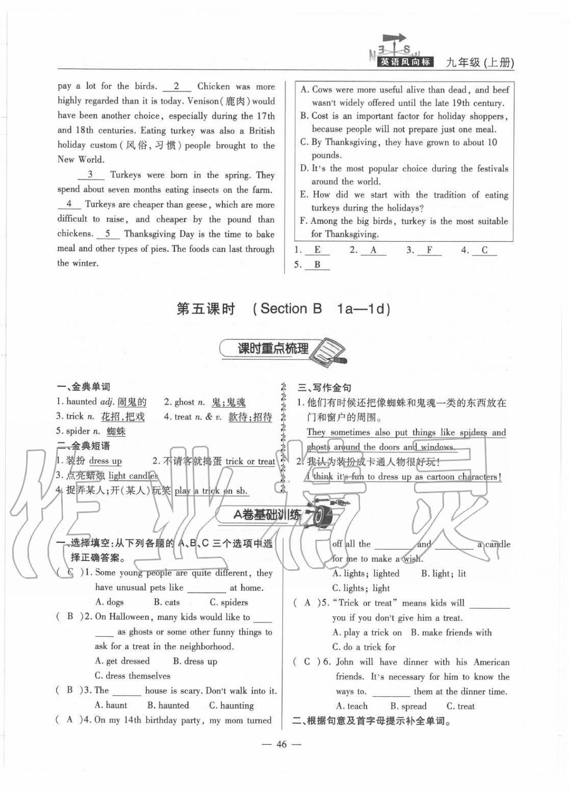 2020年風(fēng)向標(biāo)九年級英語上冊人教版蓉城專版 第47頁