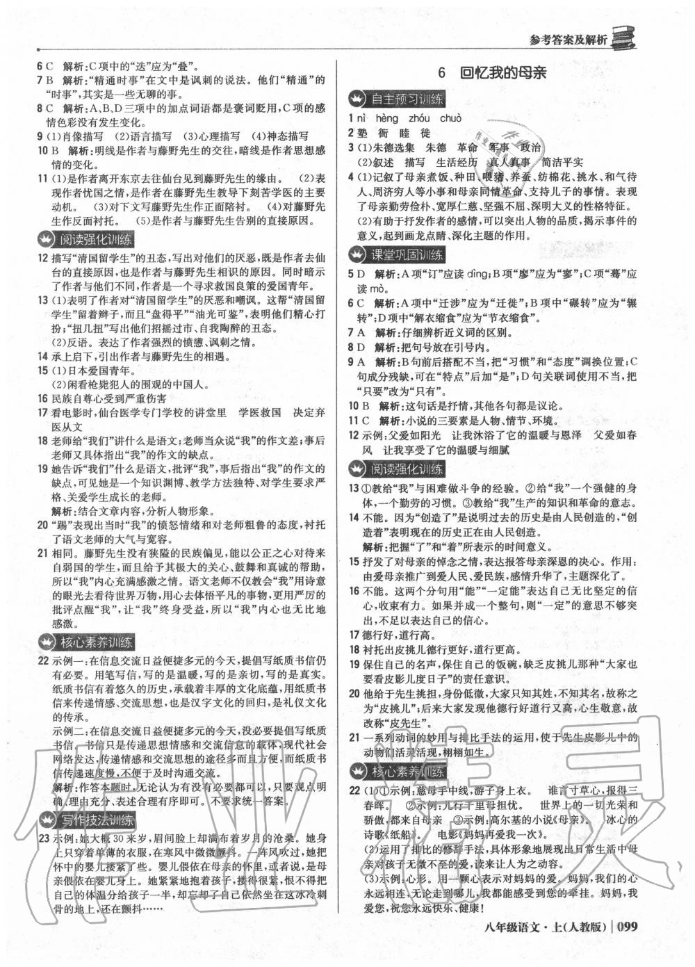 2020年1加1轻巧夺冠优化训练八年级语文上册人教版 第5页