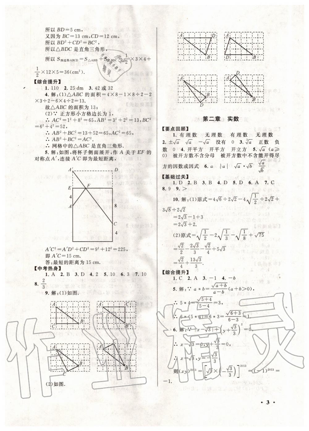 2020年暑假大串聯(lián)八年級(jí)數(shù)學(xué)北師大版安徽人民出版社 第3頁