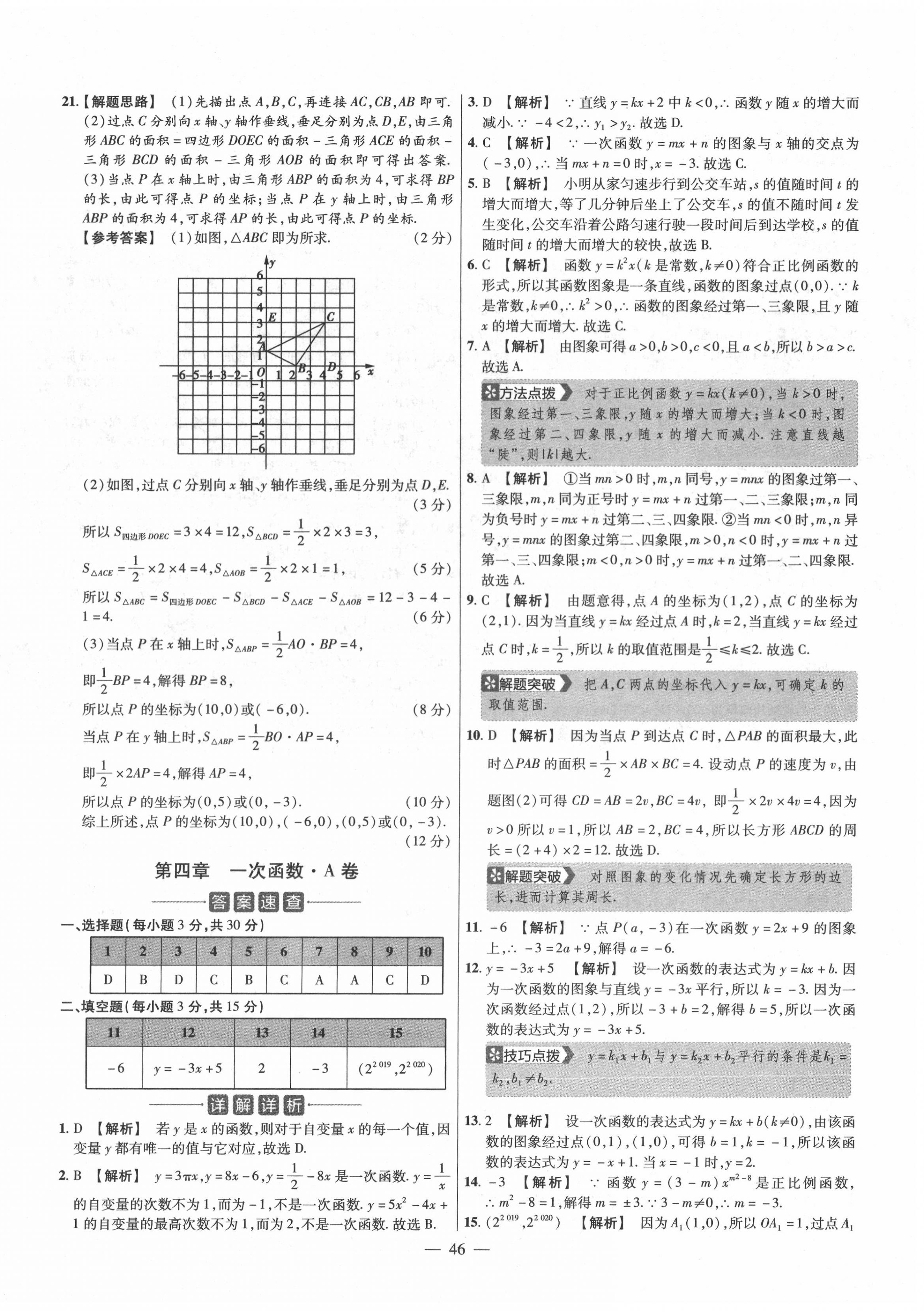 2020年金考卷活頁題選八年級數(shù)學(xué)上冊北師大版 參考答案第8頁