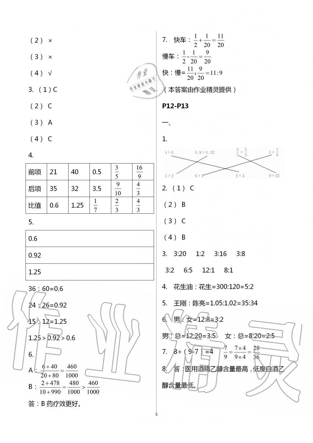 2020年1課1練六年級數(shù)學(xué)上冊冀教版 第5頁