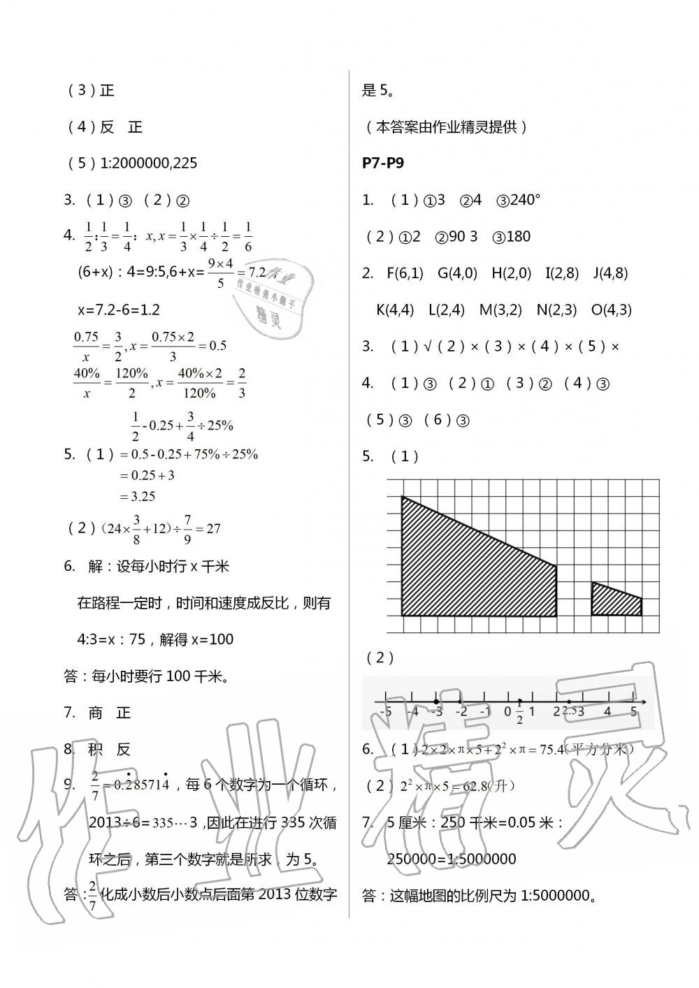 2020年长江暑假作业六年级数学北师大版崇文书局 第2页