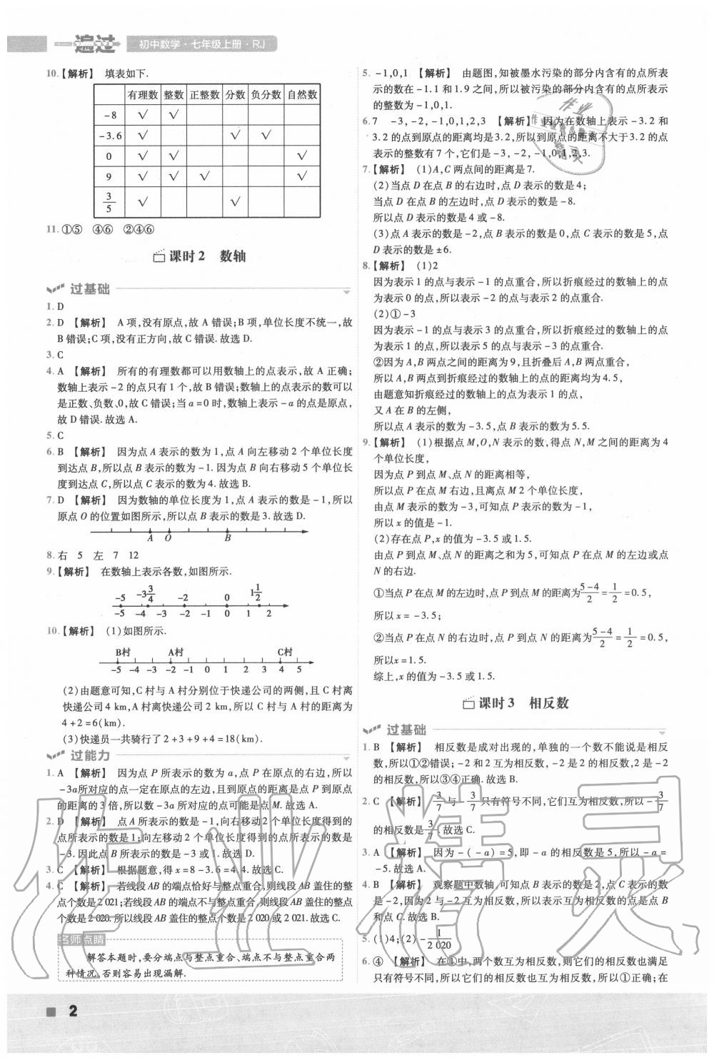 2020年一遍過初中數(shù)學七年級上冊人教版 第2頁