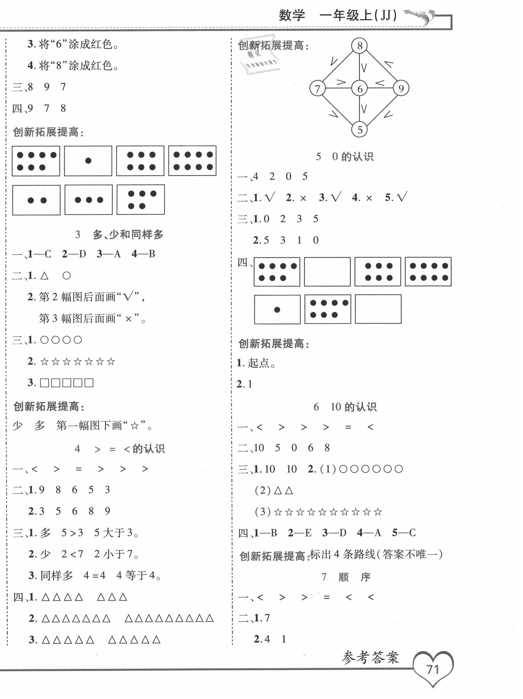 2020年全優(yōu)備考一年級(jí)數(shù)學(xué)上冊(cè)冀教版 第2頁(yè)