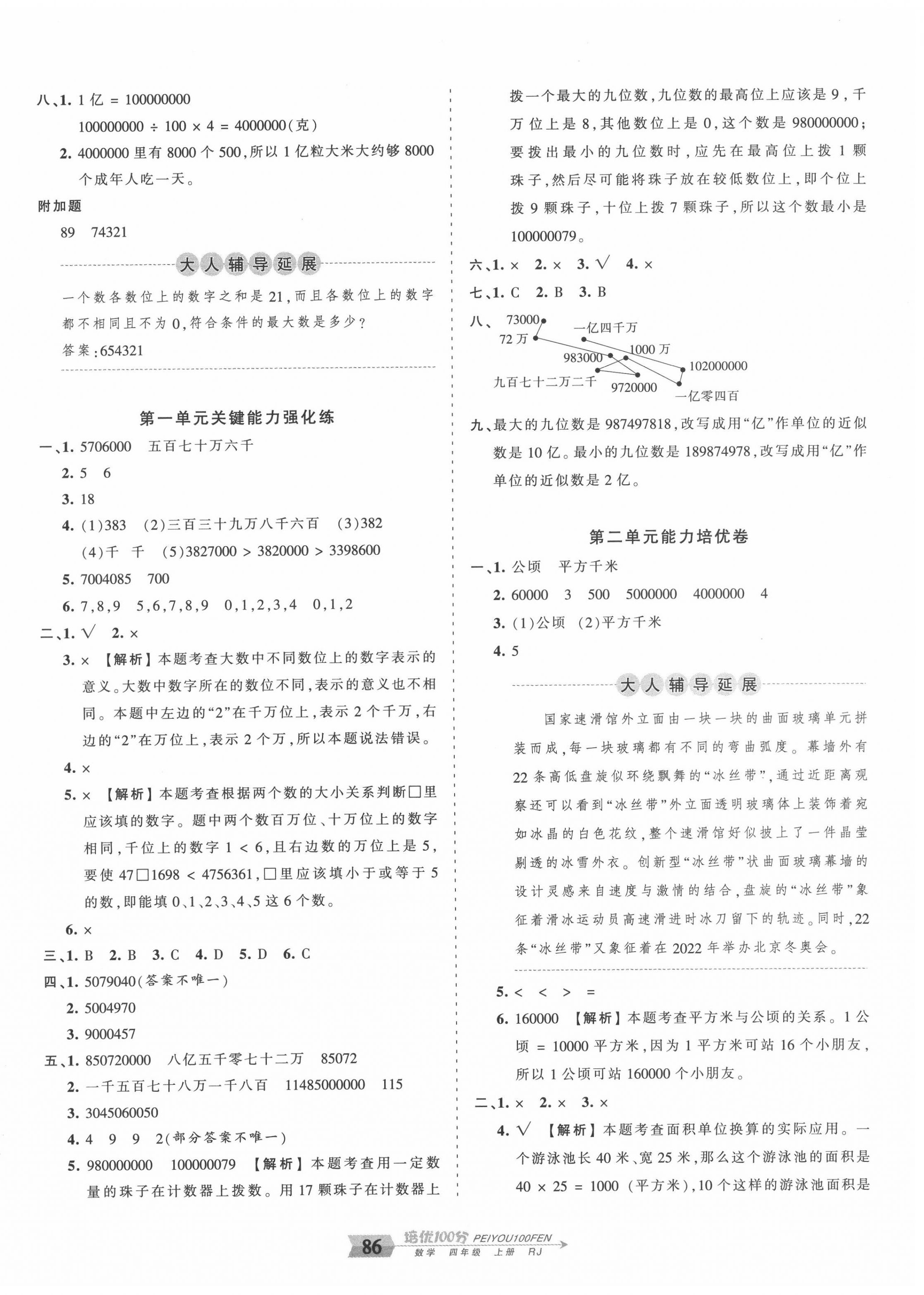 2020年王朝霞培优100分四年级数学上册人教版 第2页