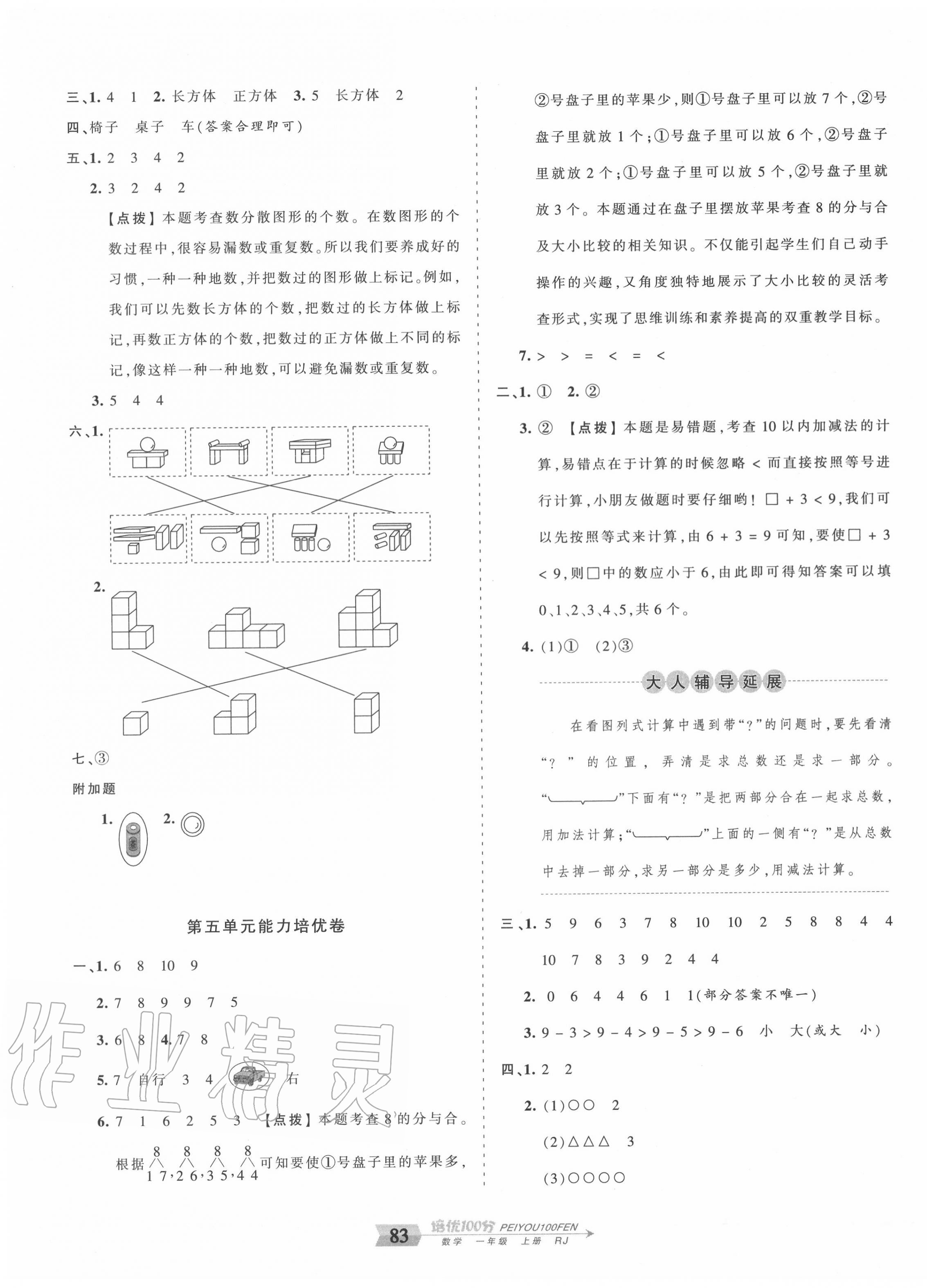 2020年王朝霞培優(yōu)100分一年級(jí)數(shù)學(xué)上冊(cè)人教版 第3頁(yè)