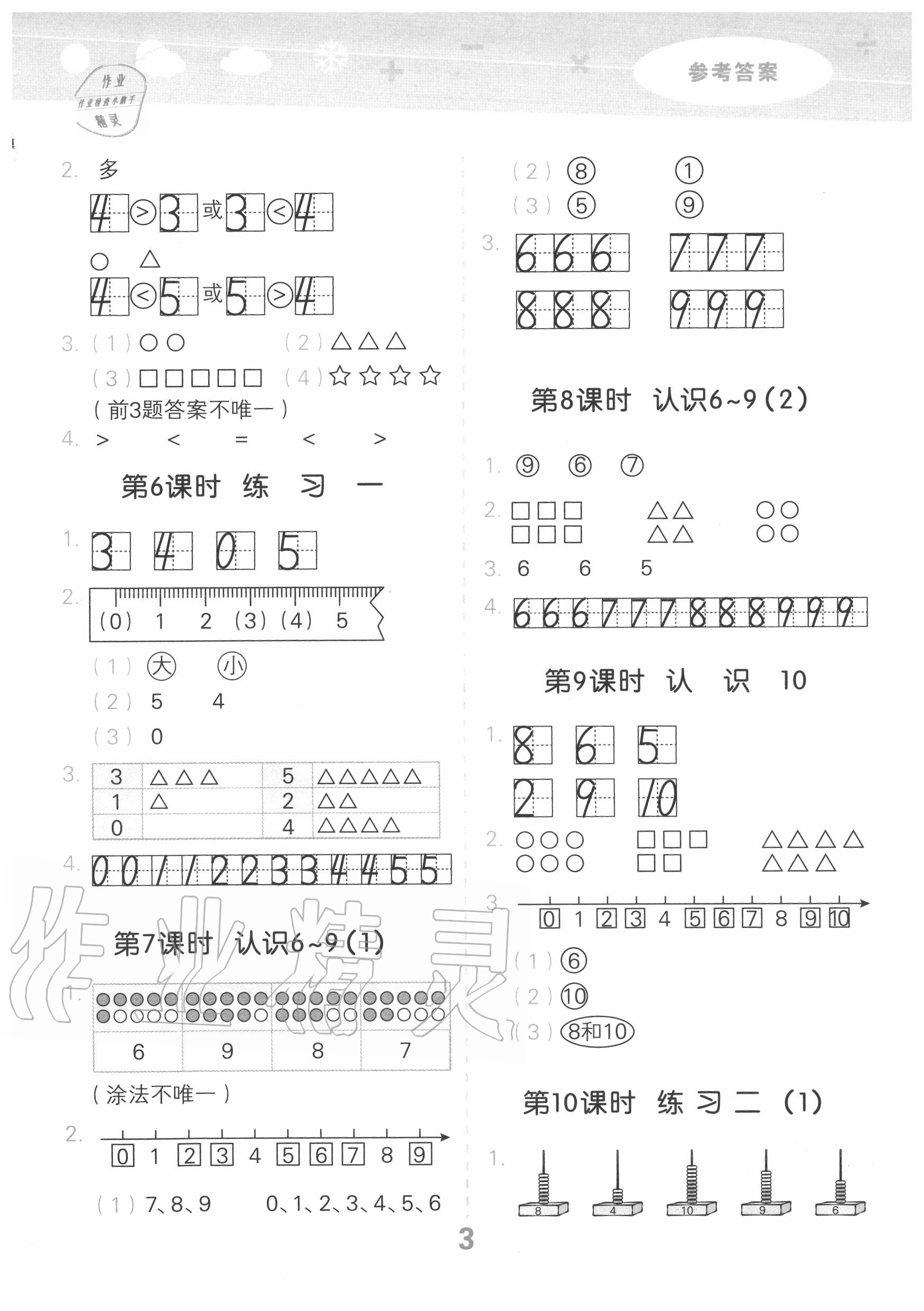 2020年小學(xué)口算大通關(guān)一年級(jí)數(shù)學(xué)上冊(cè)蘇教版 第3頁