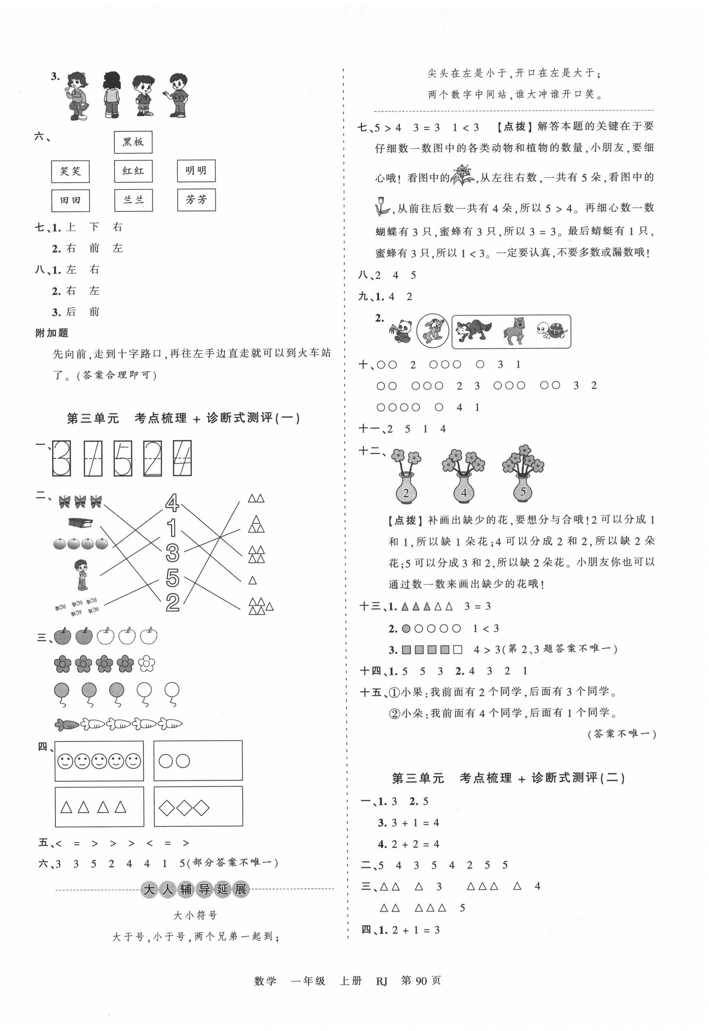 2020年王朝霞考点梳理时习卷一年级数学上册人教版 第2页