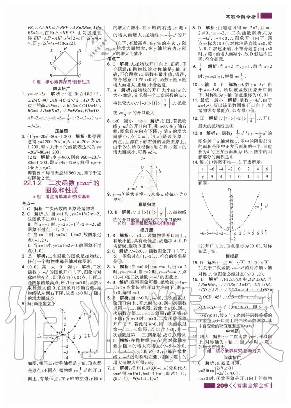 2020年考點(diǎn)集訓(xùn)與滿分備考九年級(jí)數(shù)學(xué)全一冊上人教版 第11頁