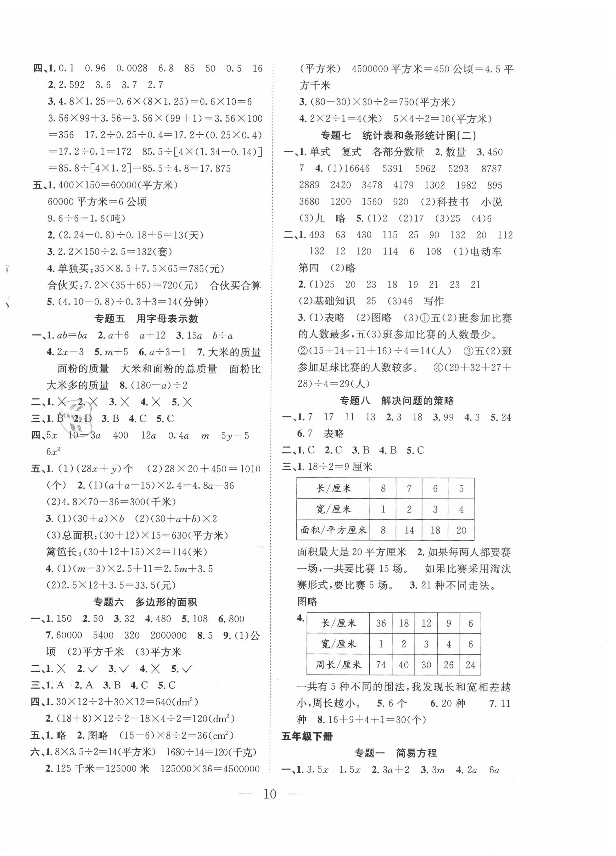 2020年假期训练营五年级数学苏教版安徽人民出版社 第2页