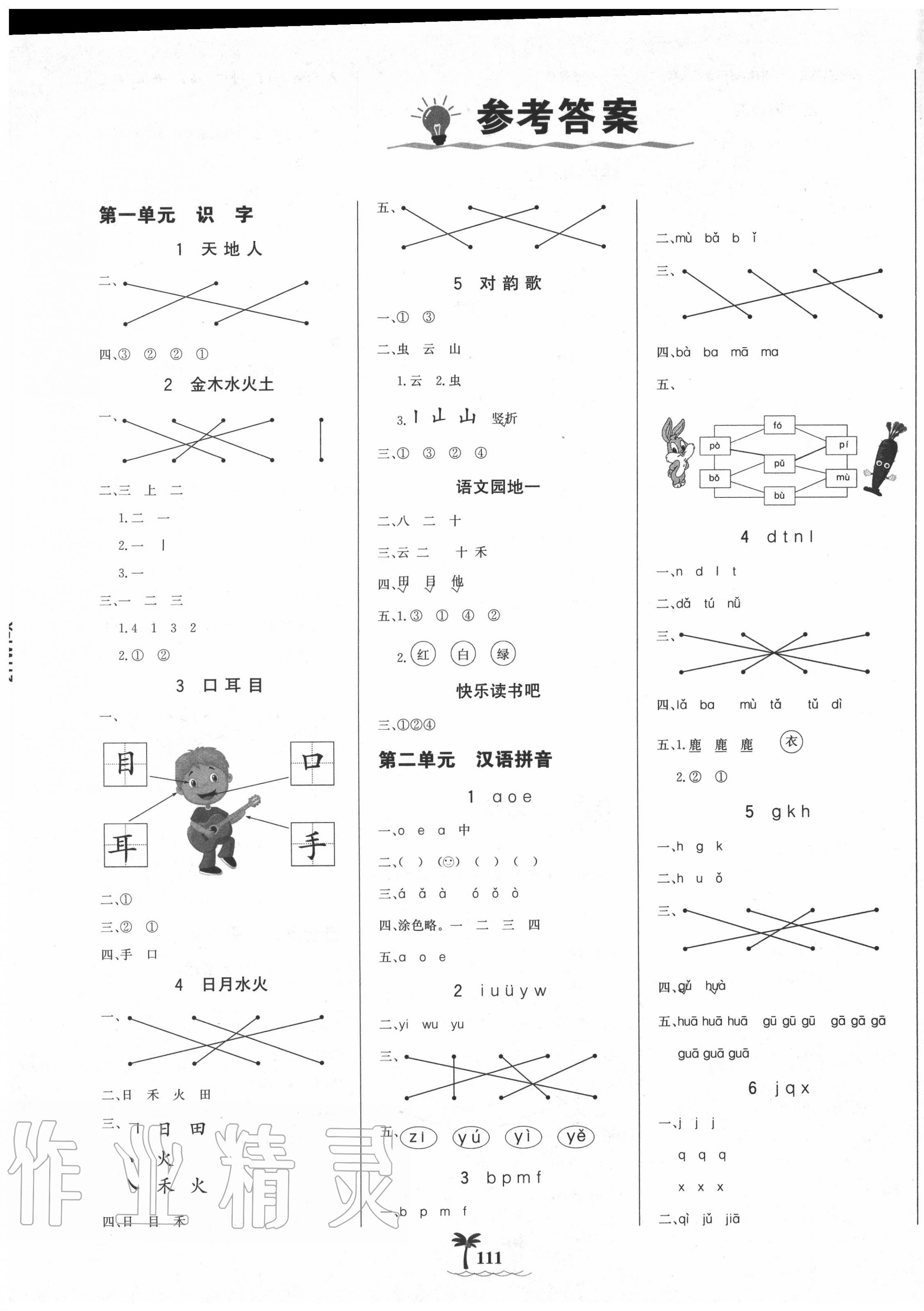 2020年世紀金榜金榜小博士一年級語文上冊人教版 第1頁