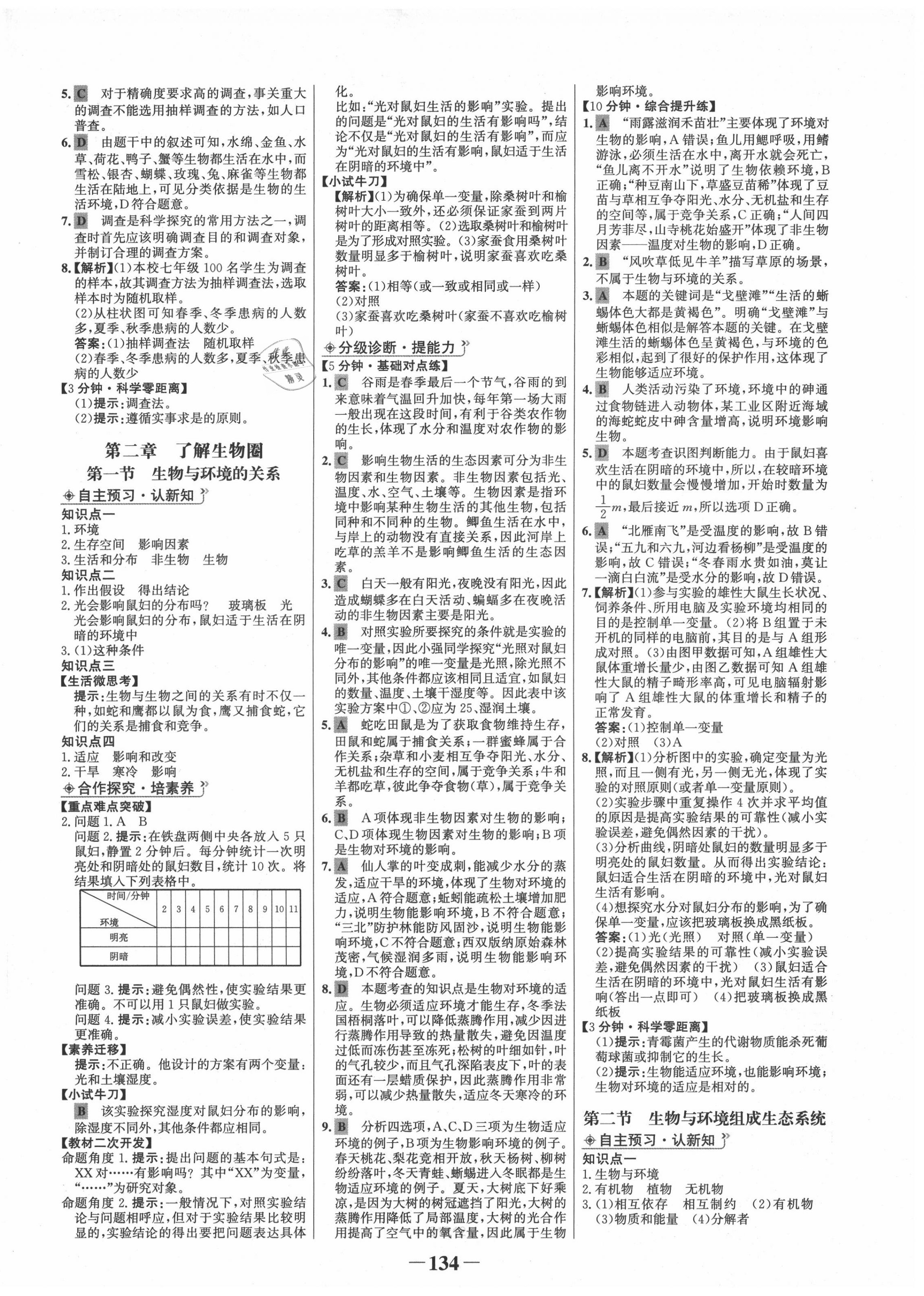 2020年世紀(jì)金榜金榜學(xué)案七年級生物上冊人教版 第2頁