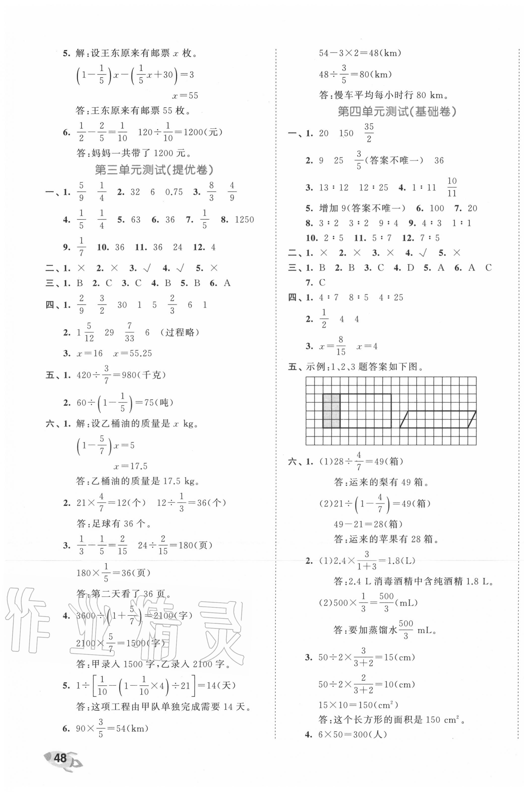 2020年53全優(yōu)卷六年級數(shù)學(xué)上冊人教版 第3頁