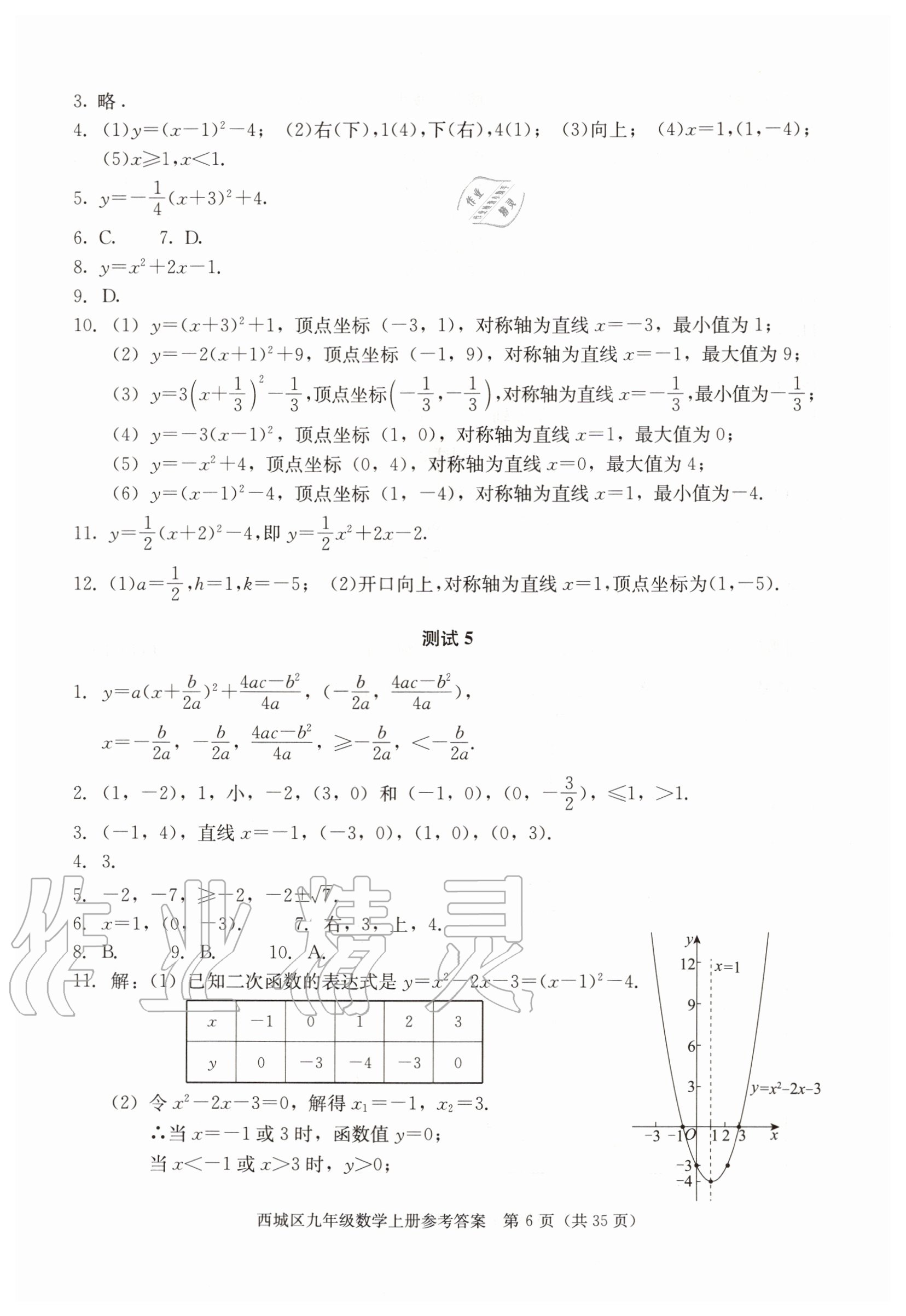 2020年学习探究诊断九年级数学上册人教版 参考答案第6页