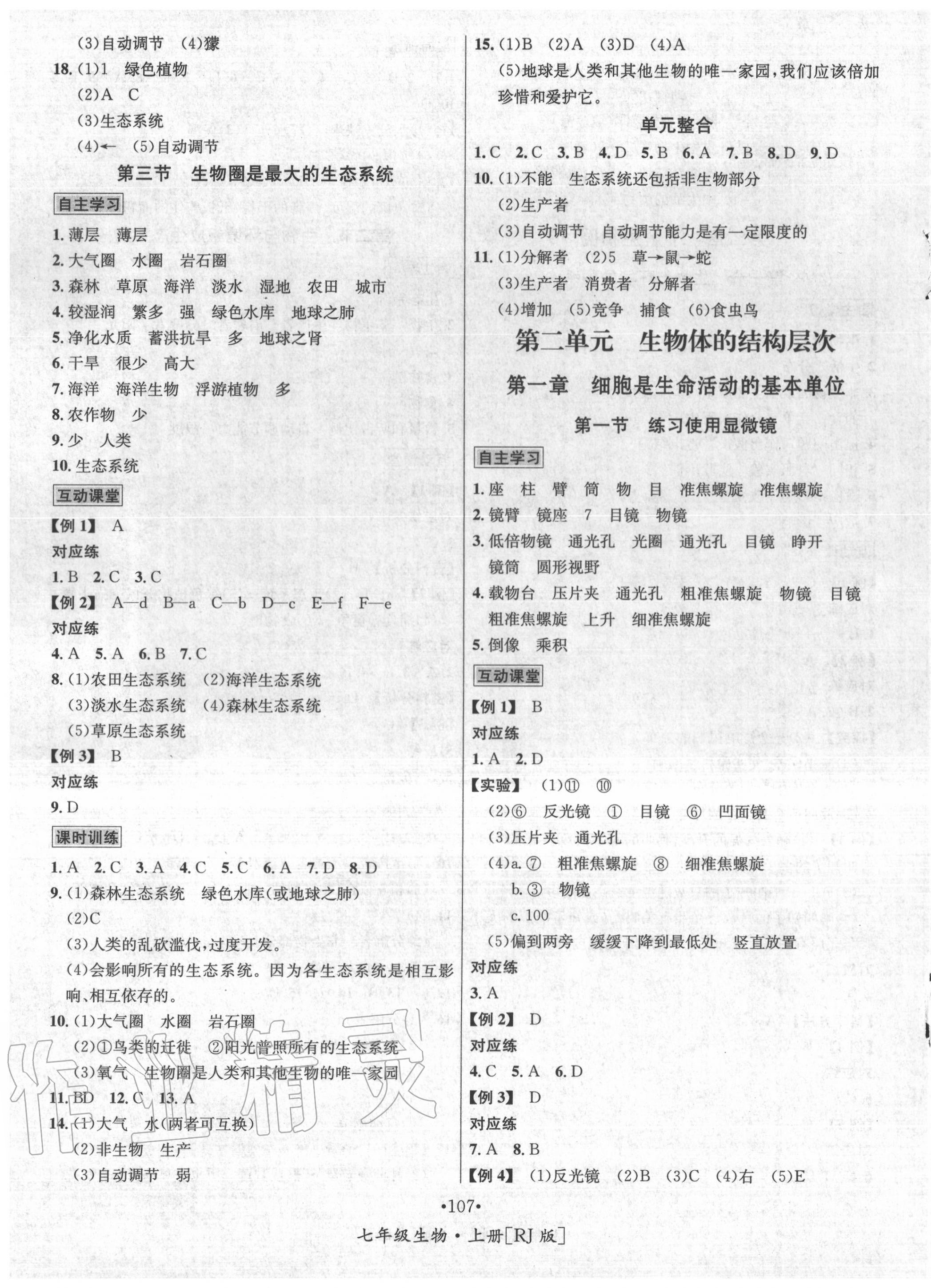 2020年优学名师名题七年级生物上册人教版 第3页