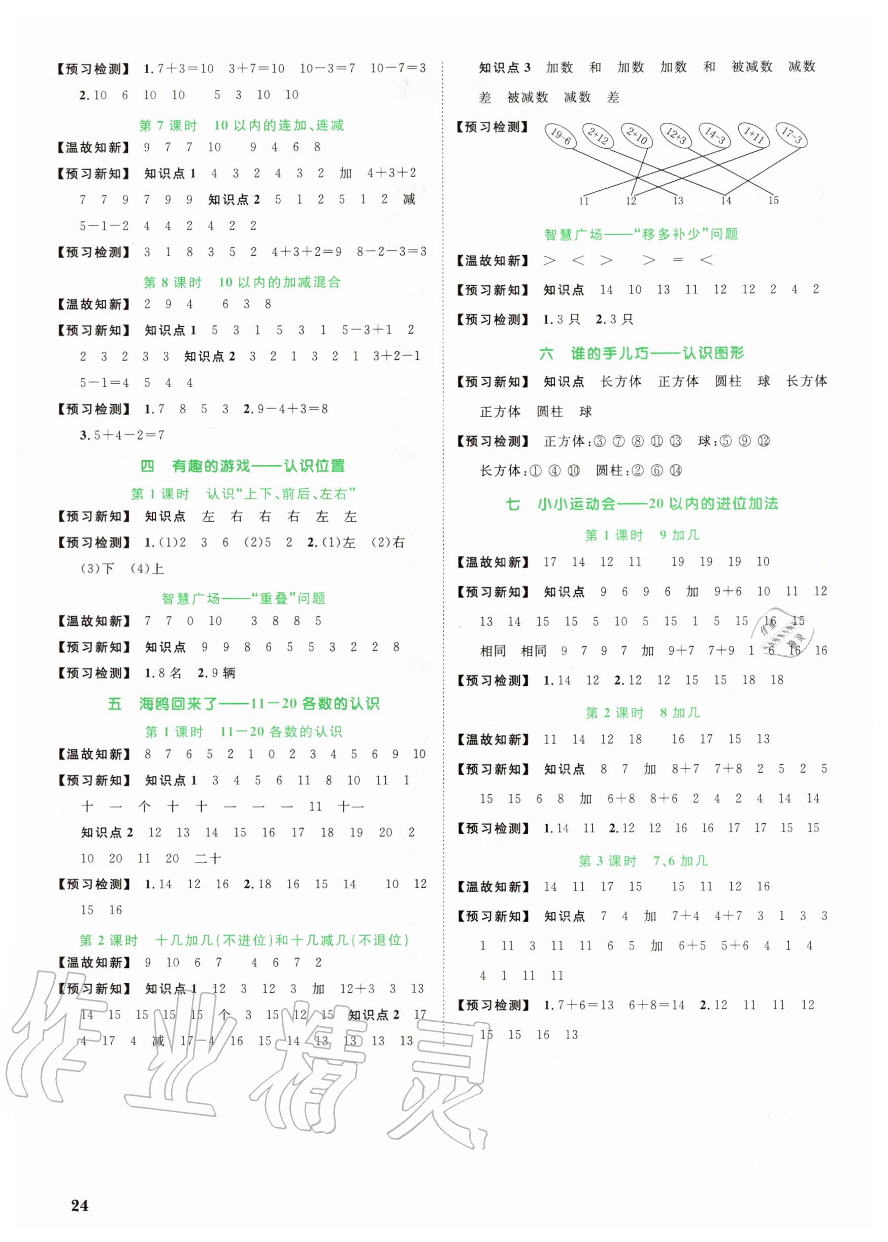 2020年陽光同學(xué)課時(shí)優(yōu)化作業(yè)一年級(jí)數(shù)學(xué)上冊(cè)青島版 第2頁