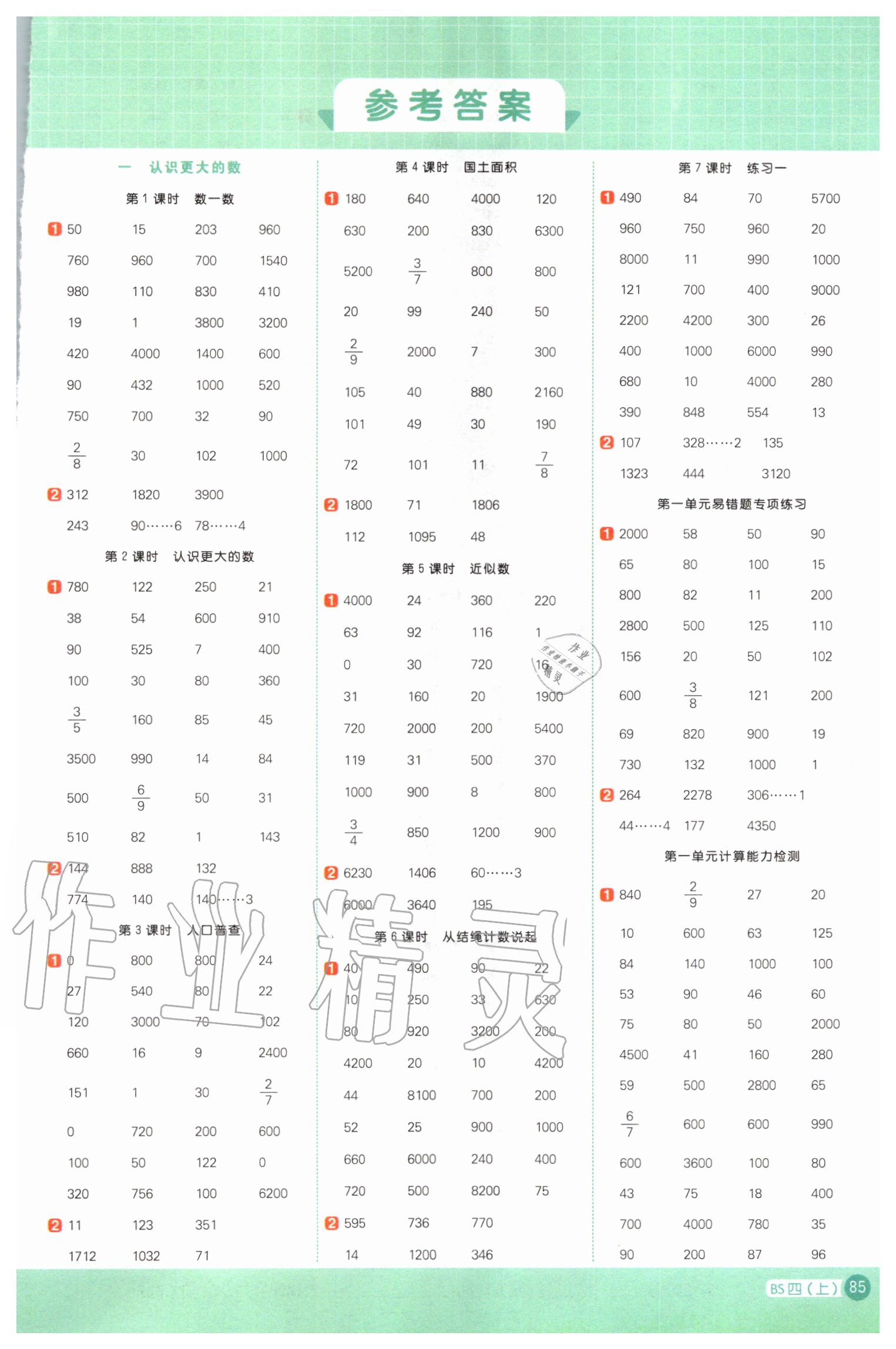 2020年陽(yáng)光同學(xué)計(jì)算小達(dá)人四年級(jí)數(shù)學(xué)上冊(cè)北師大版 第1頁(yè)