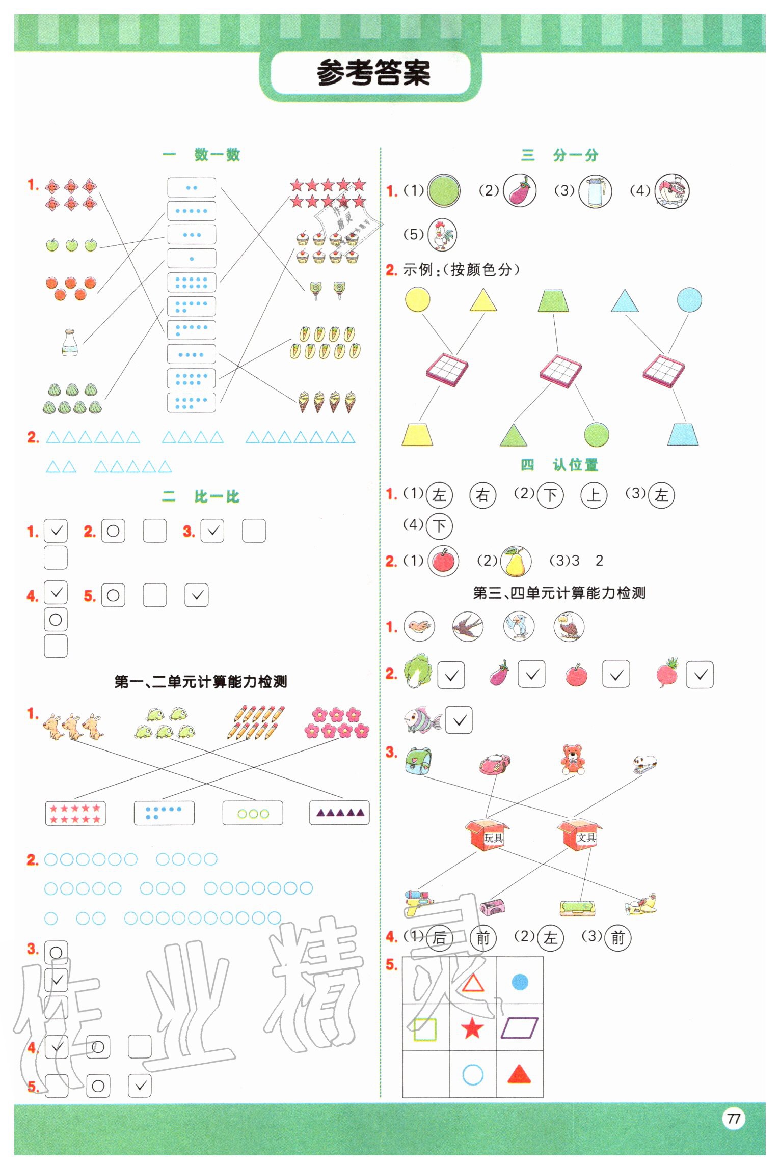 2020年陽(yáng)光同學(xué)計(jì)算小達(dá)人一年級(jí)數(shù)學(xué)上冊(cè)蘇教版 第1頁(yè)