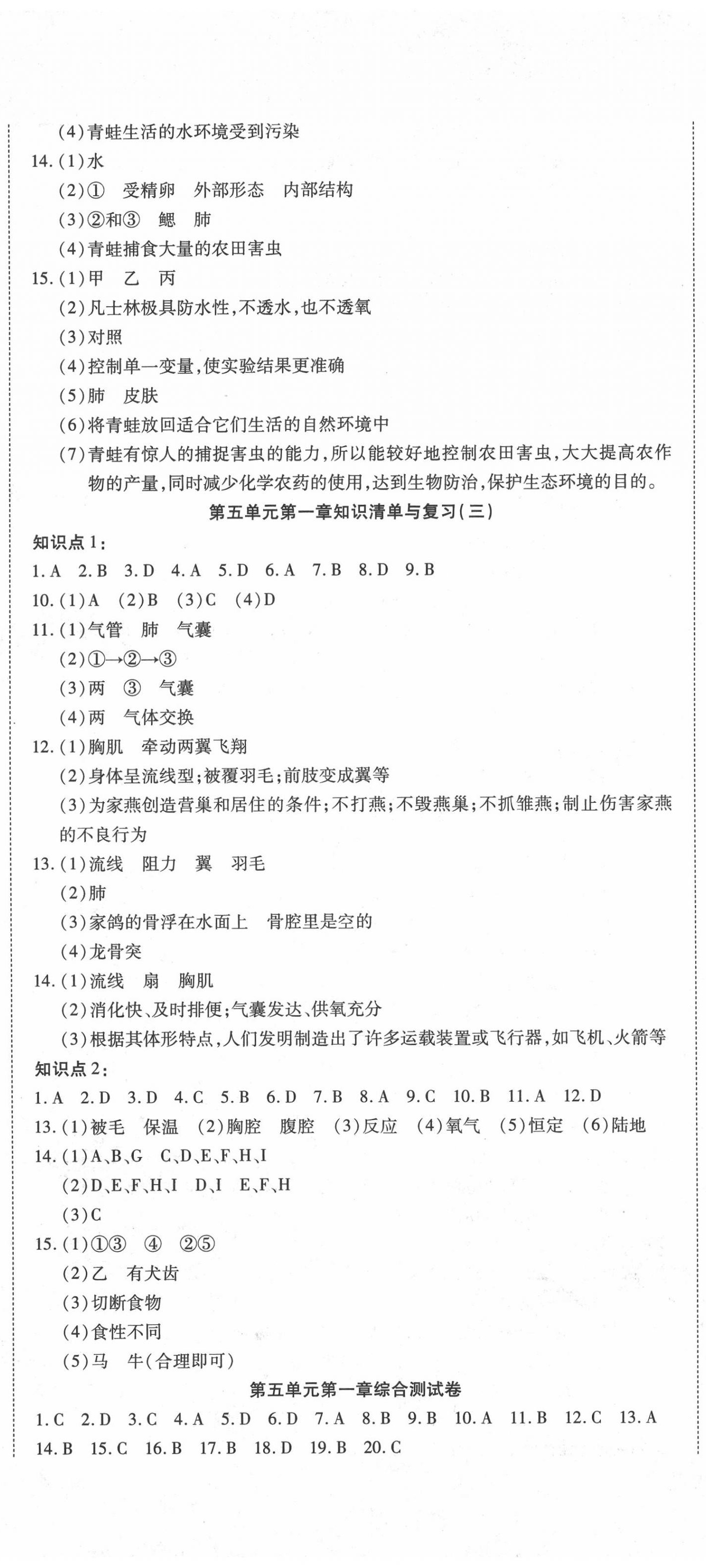 2020年金狀元提優(yōu)好卷八年級(jí)生物上冊(cè)人教版 參考答案第2頁(yè)