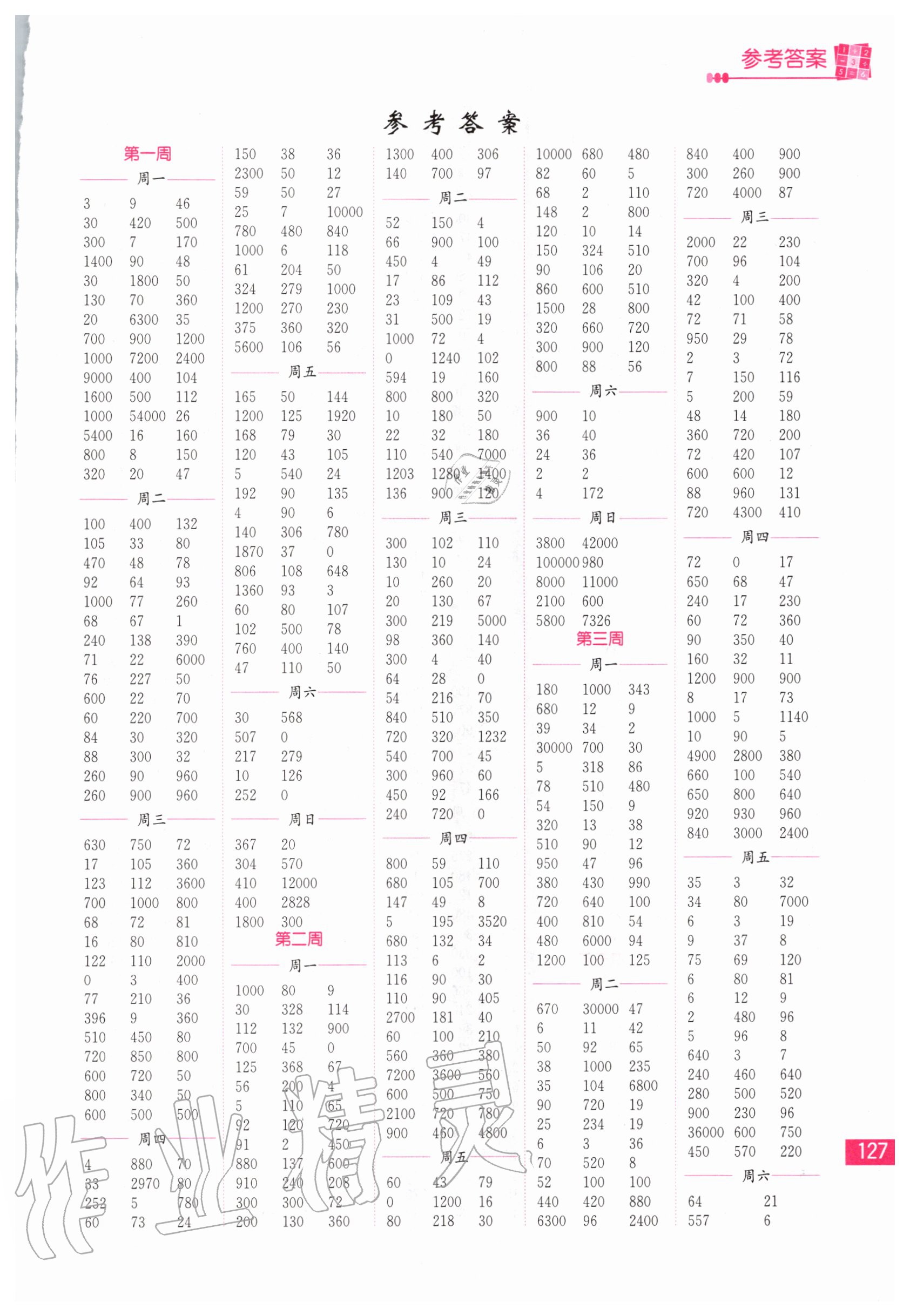 2020年口算練習(xí)冊(cè)五年級(jí)上冊(cè) 第1頁