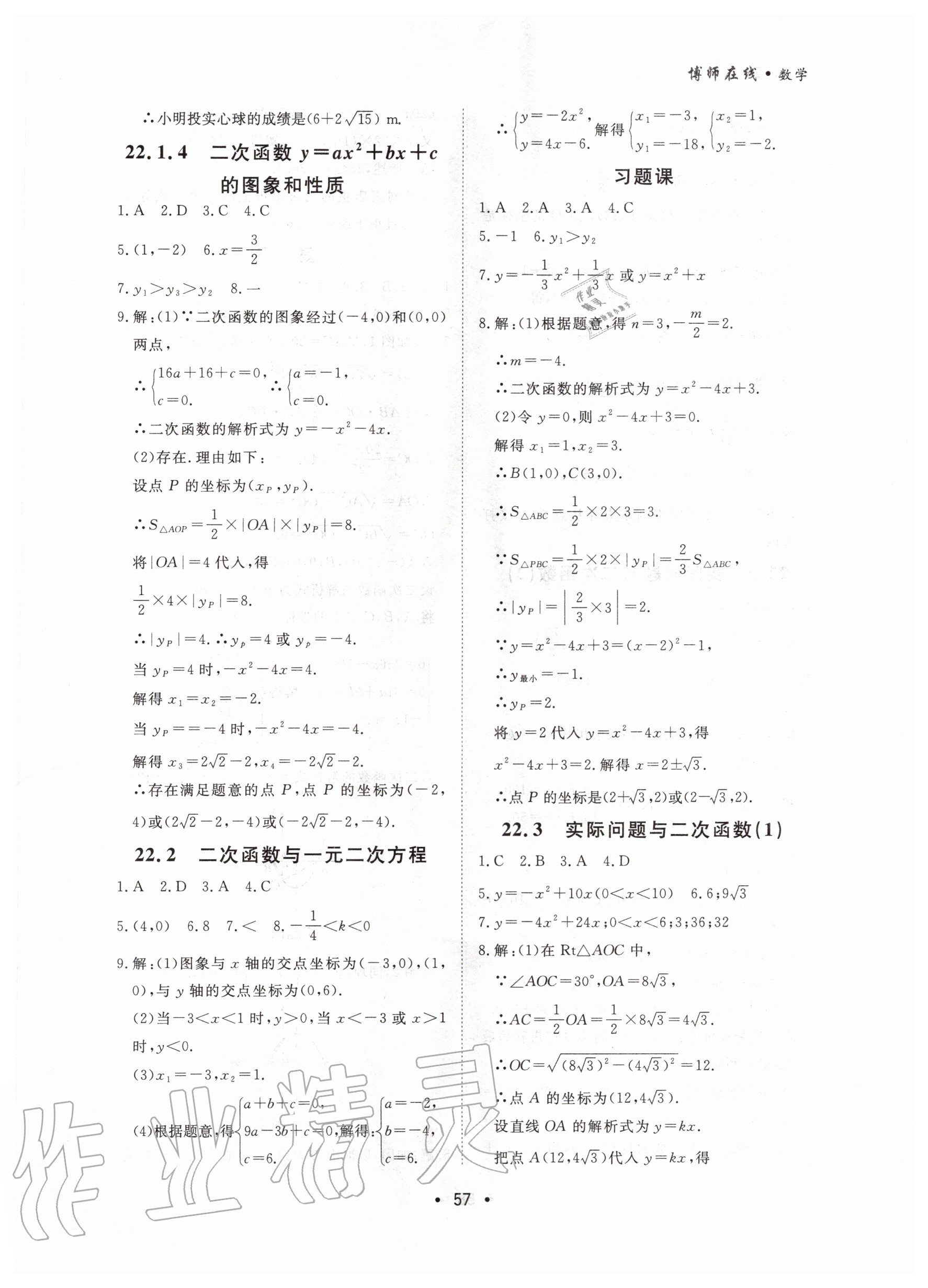 2020年博师在线九年级数学全一册大连专版 第5页